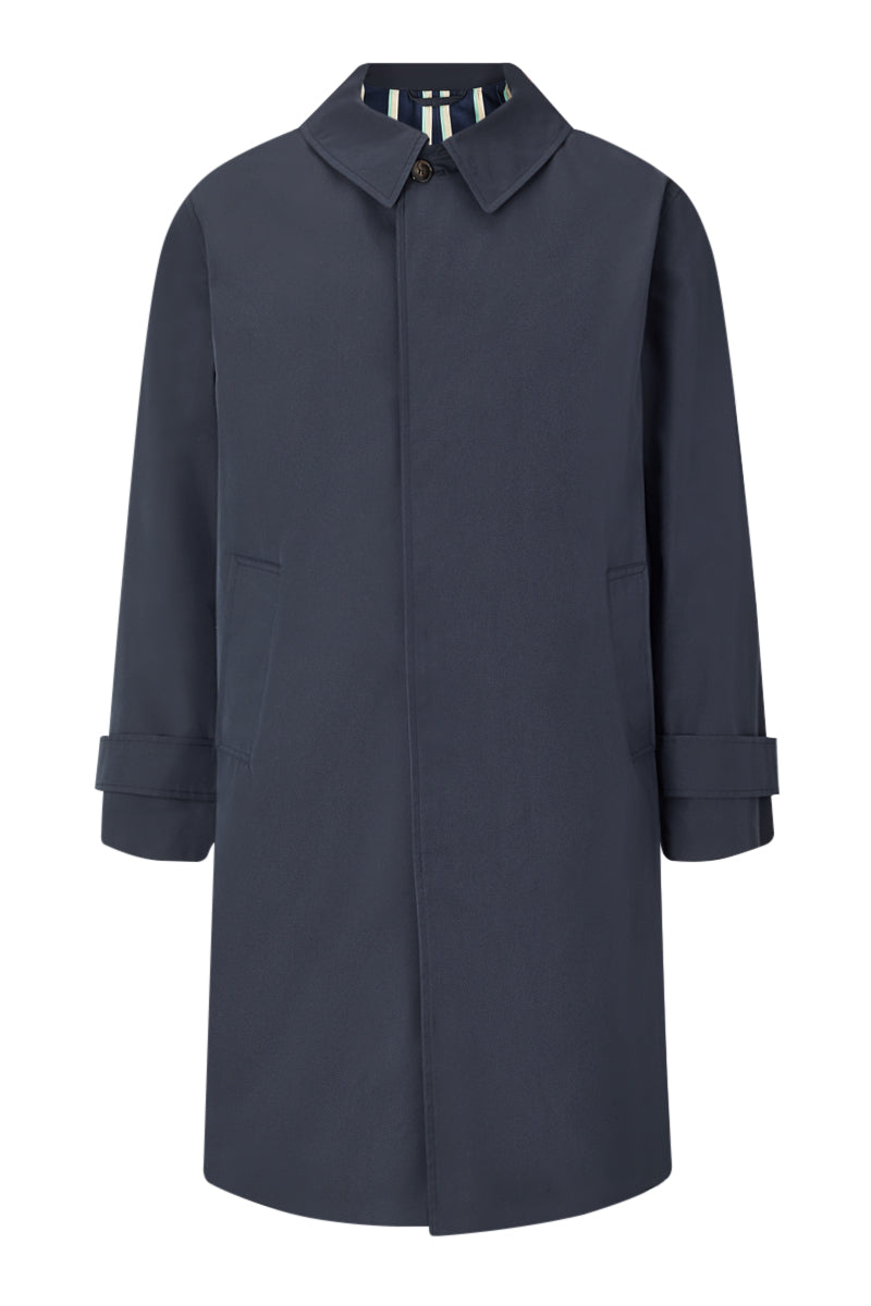 Navy Stripe Lined Rain Mac