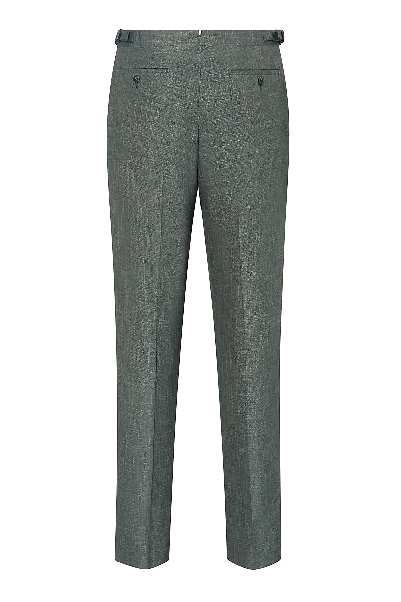 Green Flat Front Bamboo Trousers