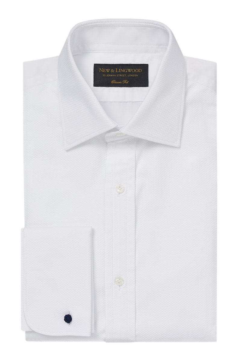 White Classic Fit Double Cuff Marcella Evening Shirt