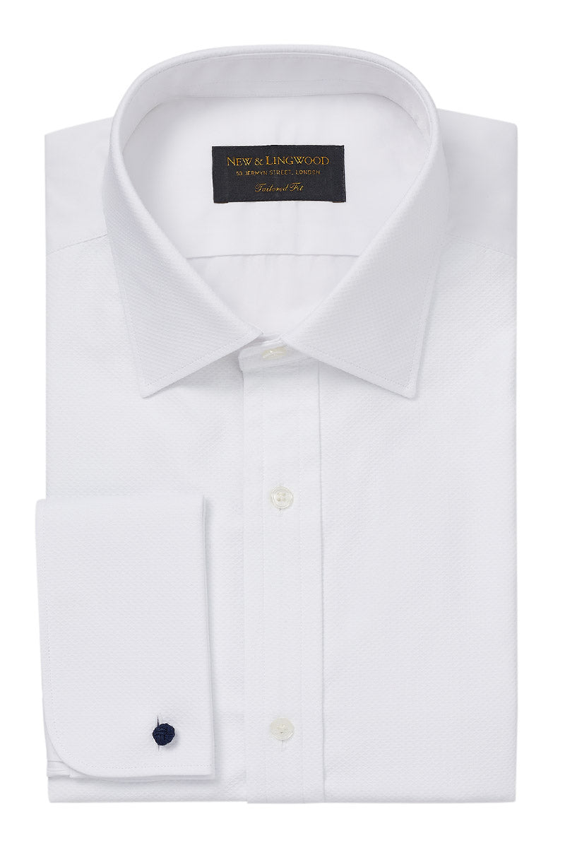 White Tailored Fit Double Cuff Marcella Evening Shirt