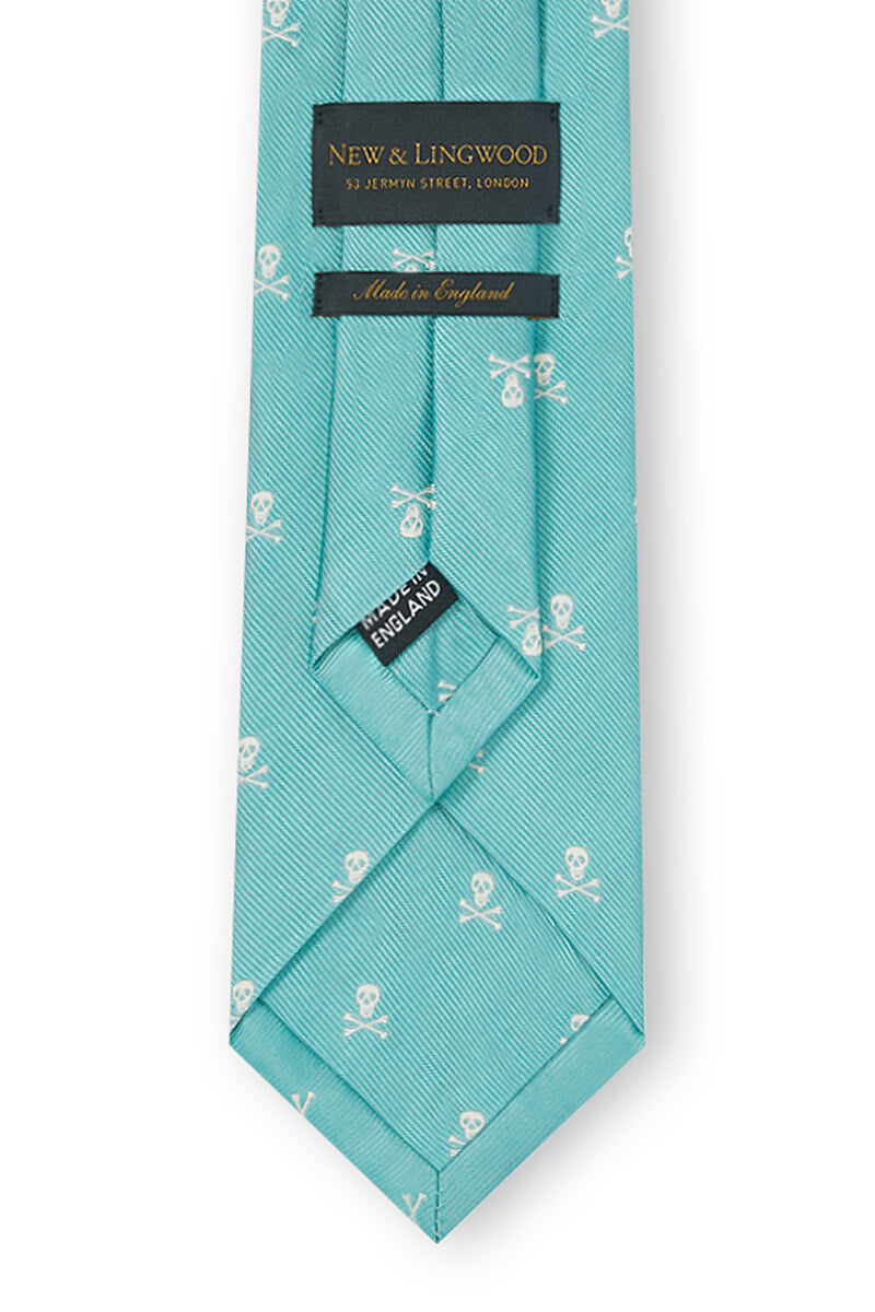 Green & Cream Skull & Crossbones Tie