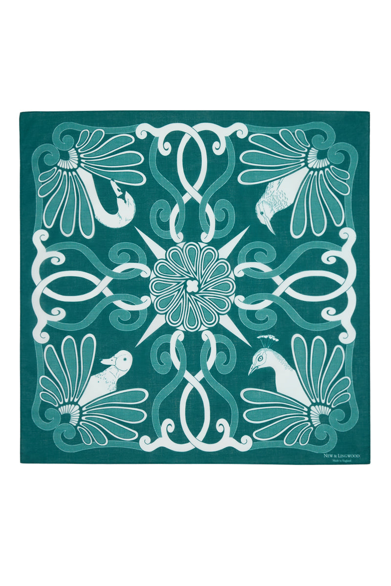 Green Ornitho Print Cotton Bandana