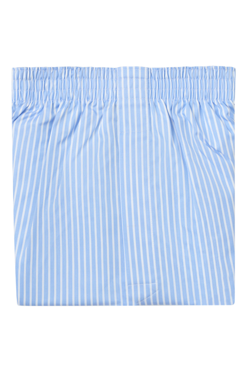 Blue & White Pencil Stripe Cotton Boxer Shorts