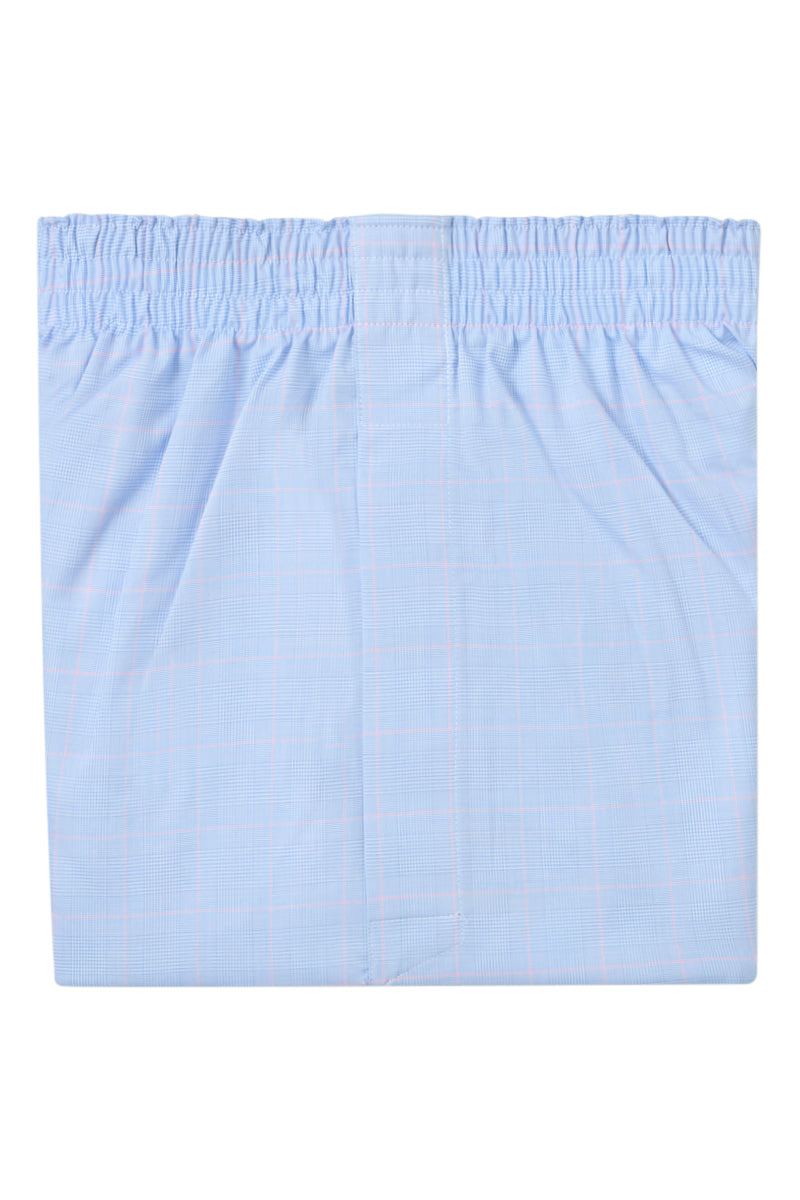 Pink & Blue Prince of Wales Check Cotton Boxer Shorts