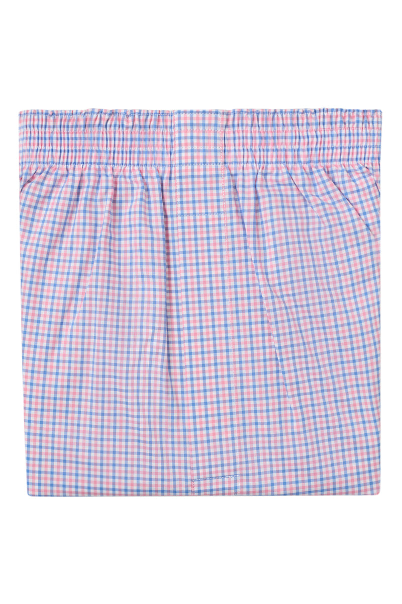 Pink & Blue Tattersall Check Boxer Shorts