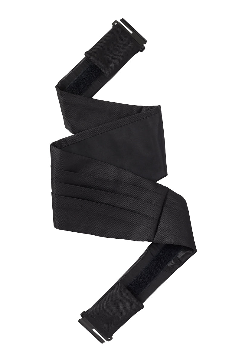 Black Silk Ribbed Cummerbund