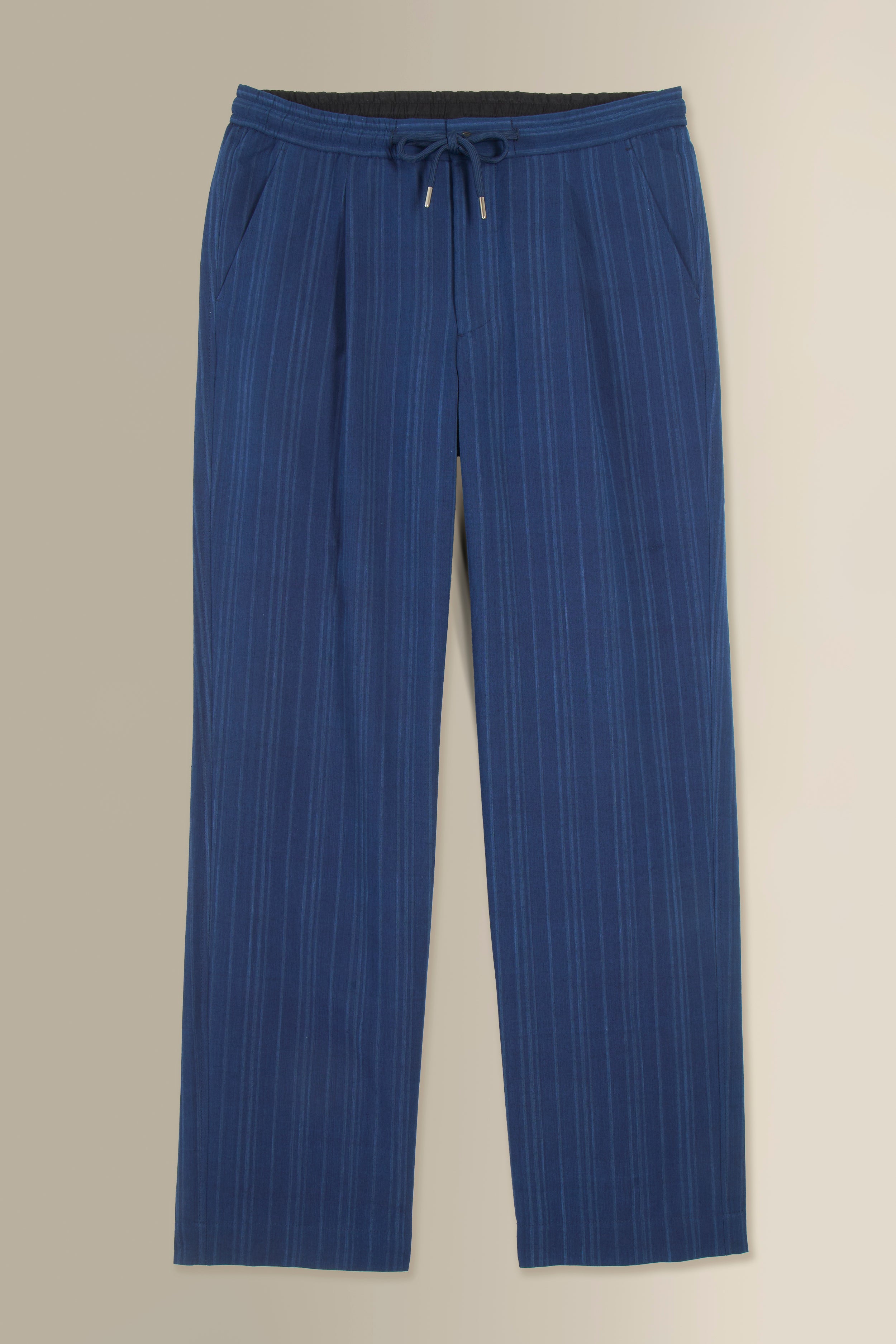 Navy Stripe Drawstring Madras Trousers – New and Lingwood