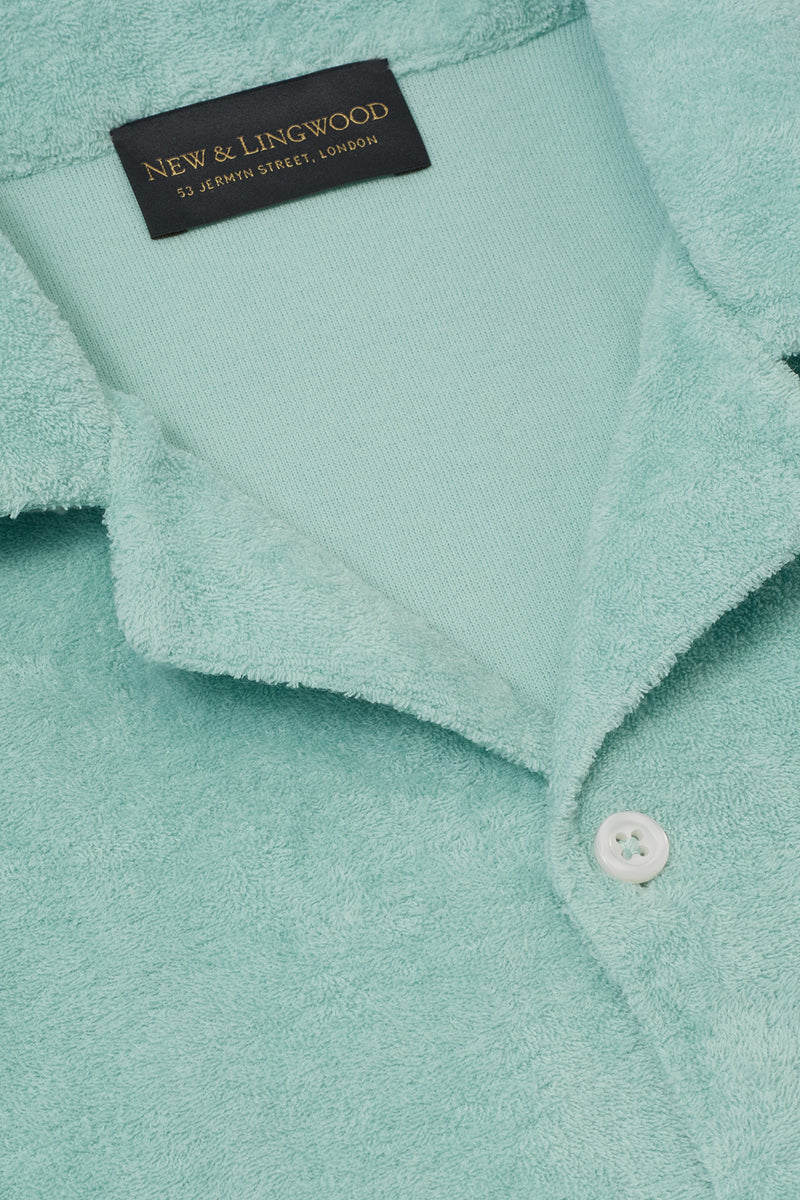 Green Short Sleeve Towelling Polo Shirt
