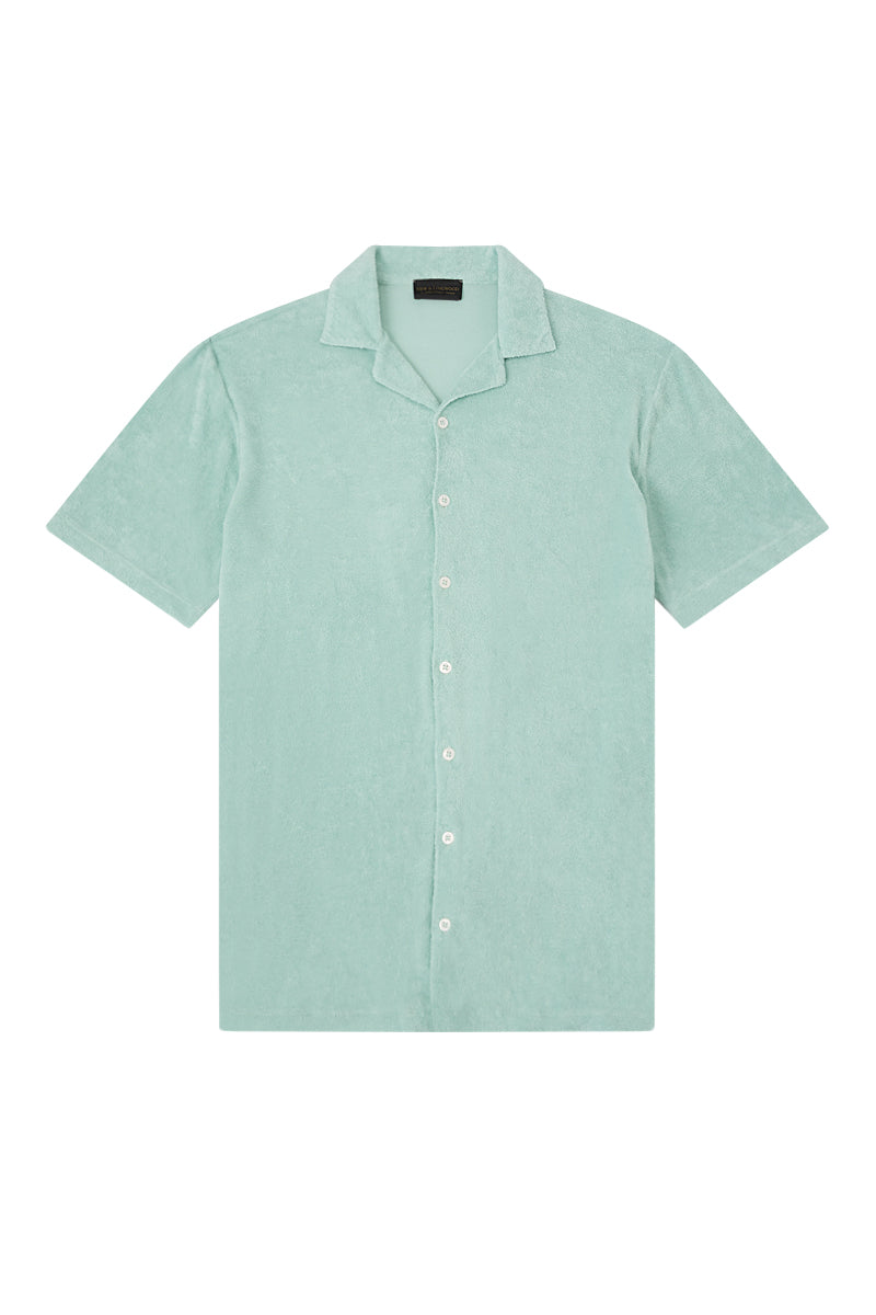 Green Short Sleeve Towelling Polo Shirt