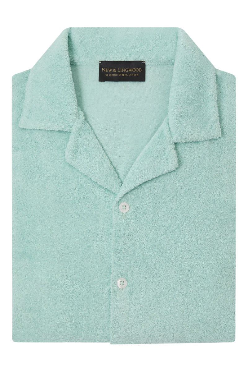 Green Short Sleeve Towelling Polo Shirt