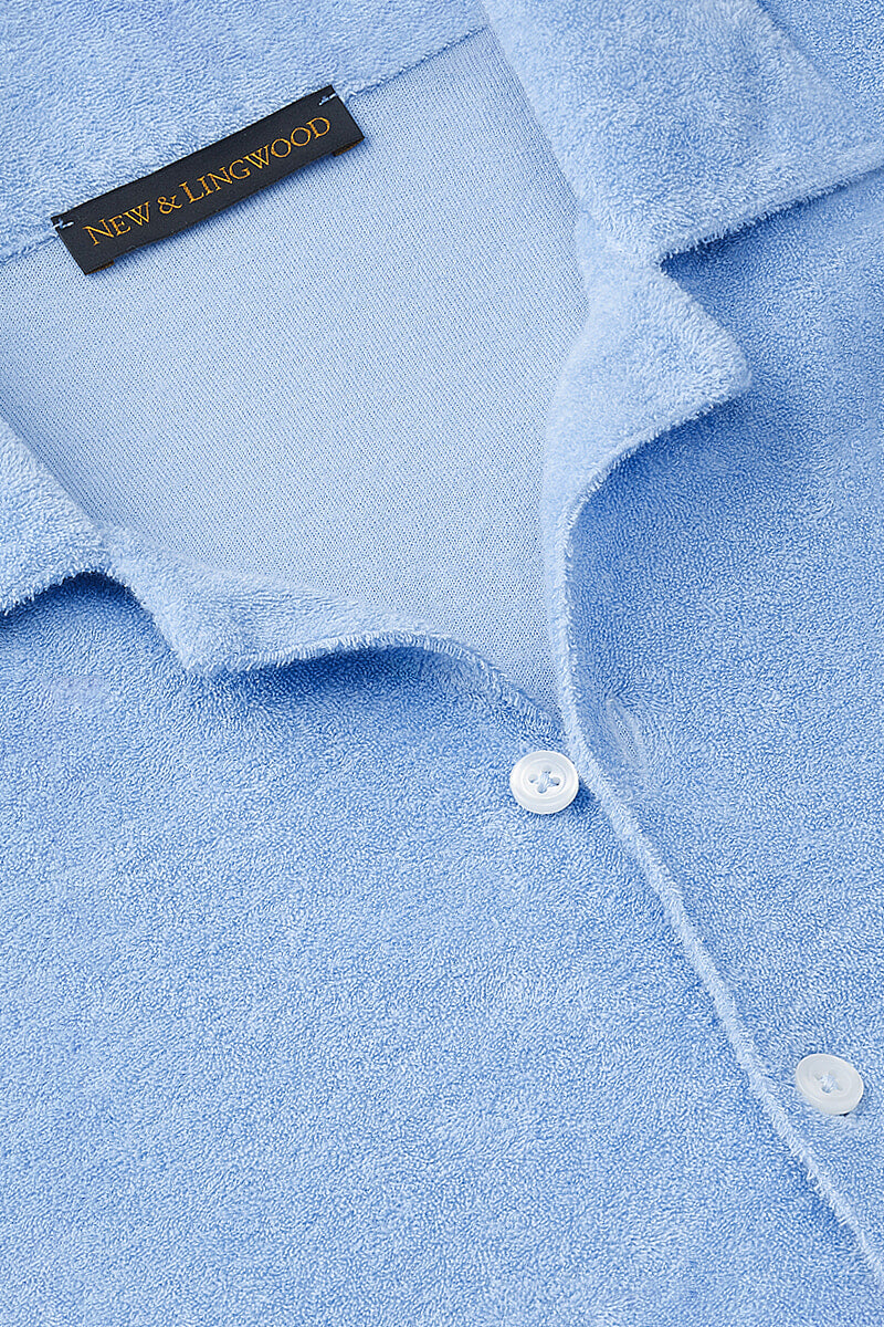 Light Blue Short Sleeve Towelling Shirt