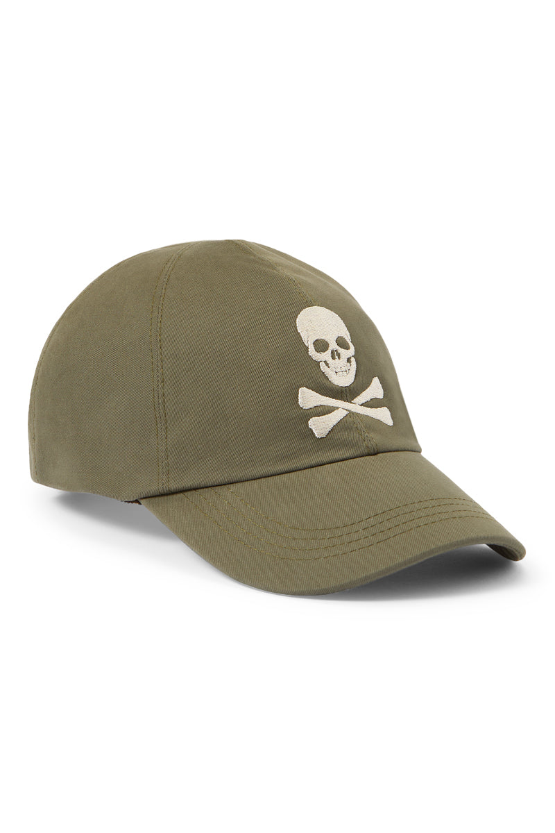 Green Skull & Crossbones Cotton Baseball Cap