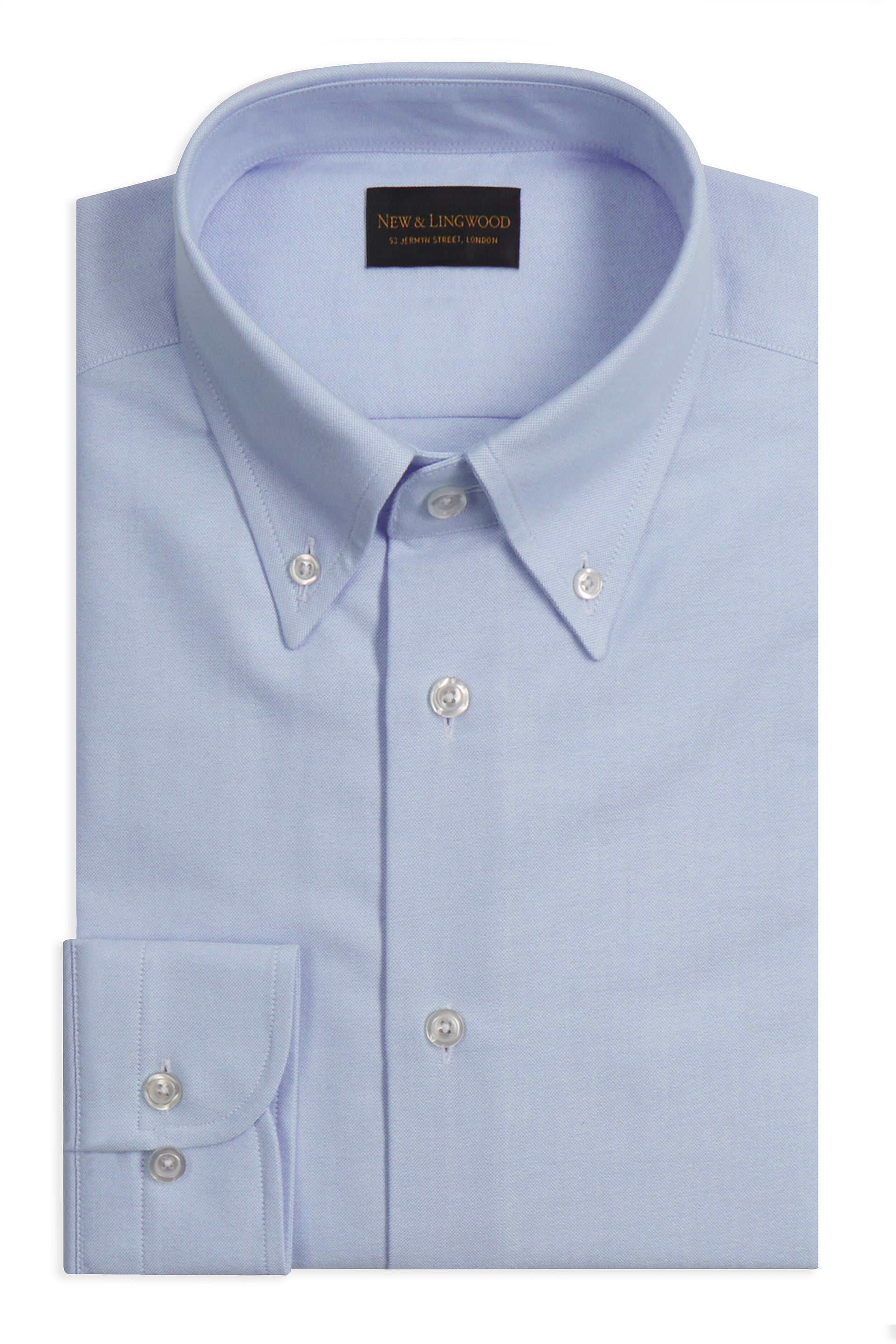 Pale Blue Button Down Collar Tailored Fit Oxford Shirt