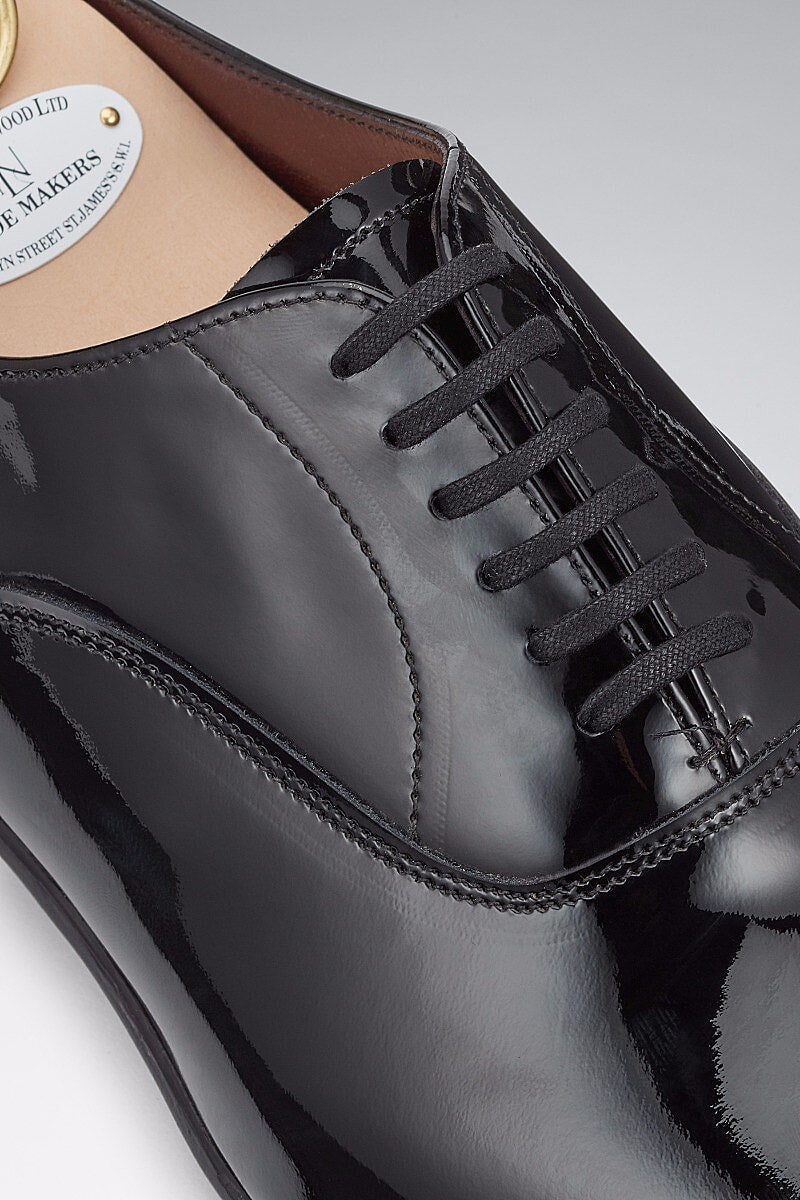 Black 6 Tie Patent Leather Dress Shoes
