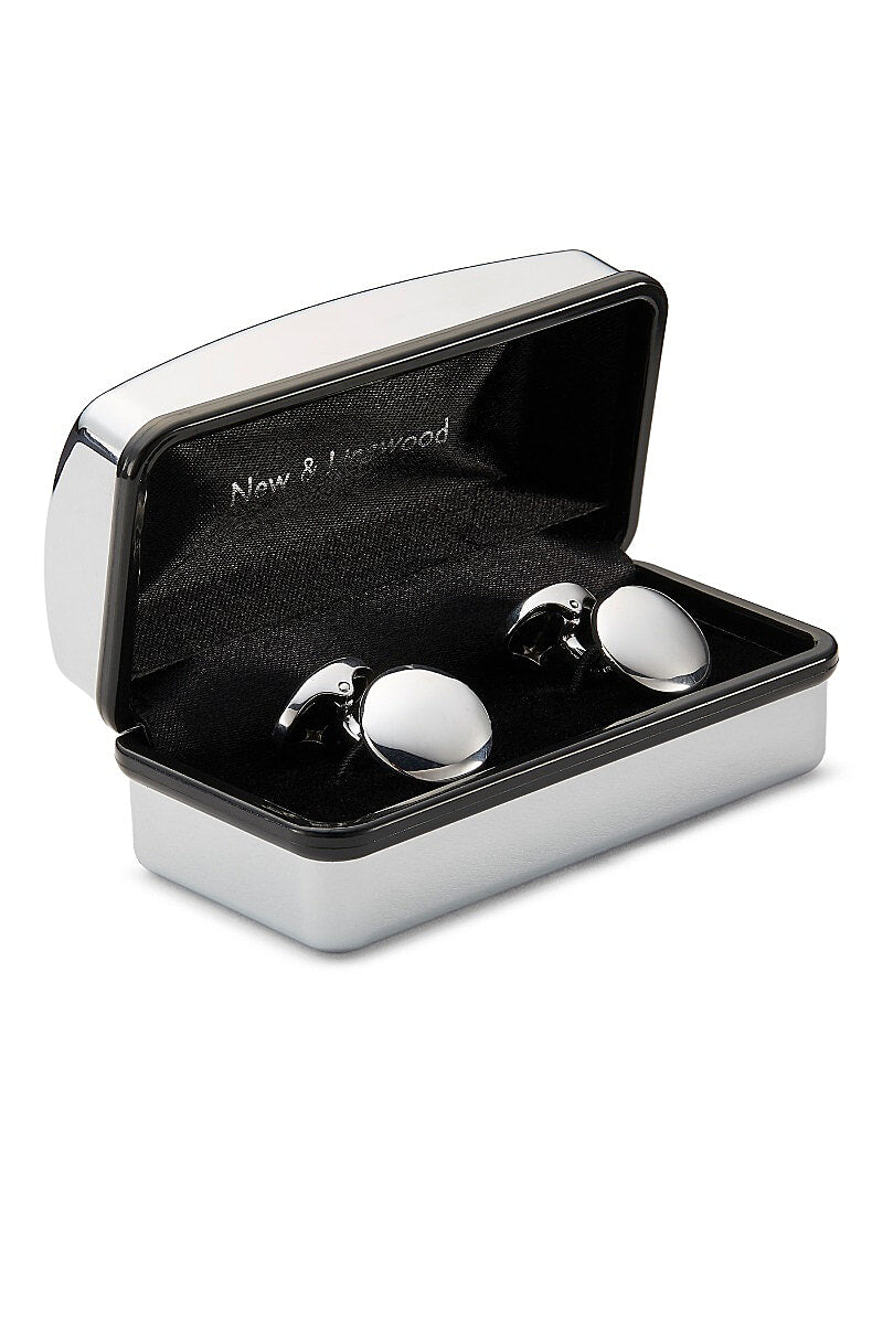 Round Silver Cufflinks