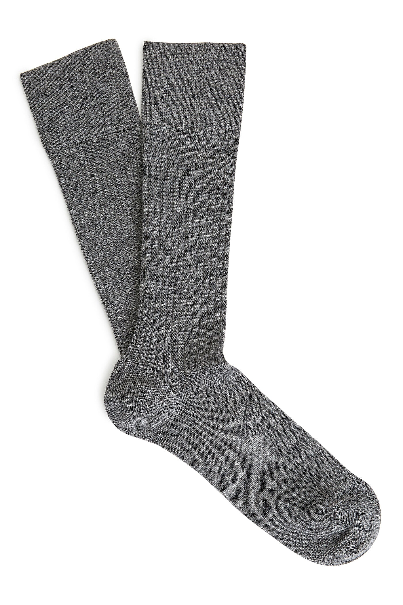 Mid Grey Mid Calf Lightweight Merino Wool Socks