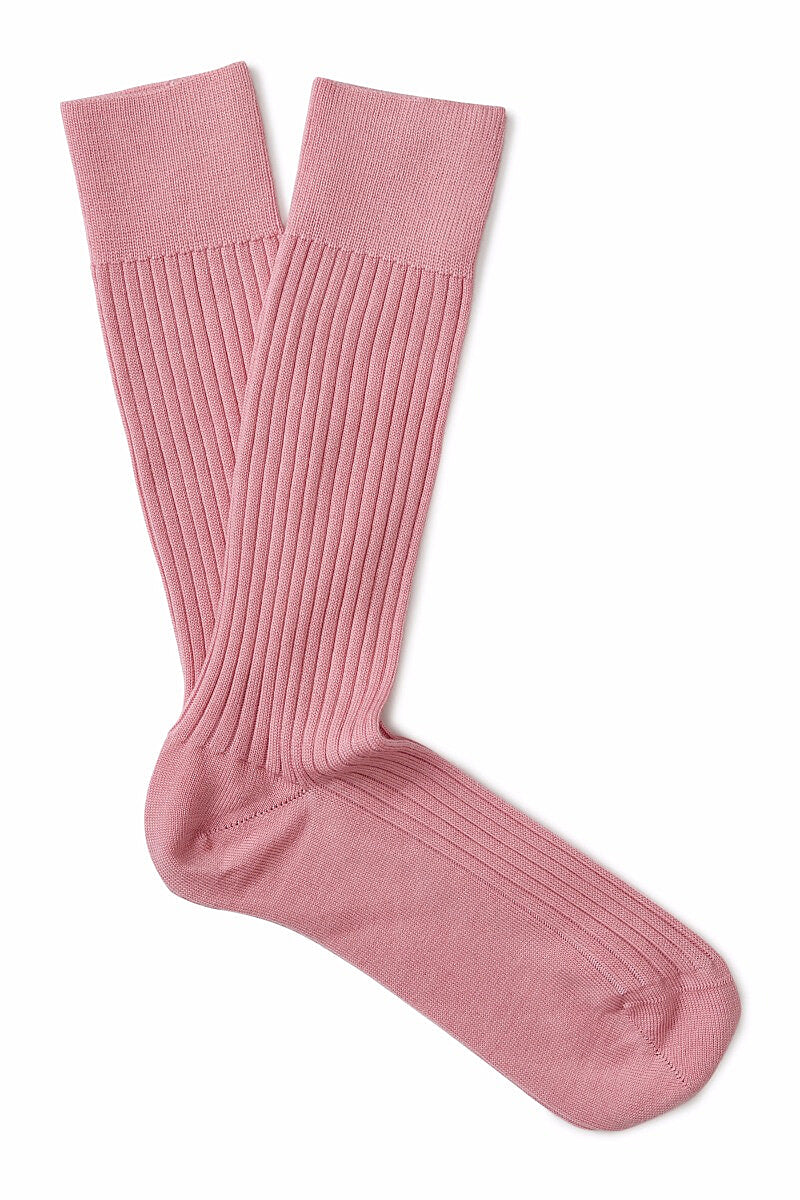 Pink Mid Calf Lightweight Merino Wool Socks