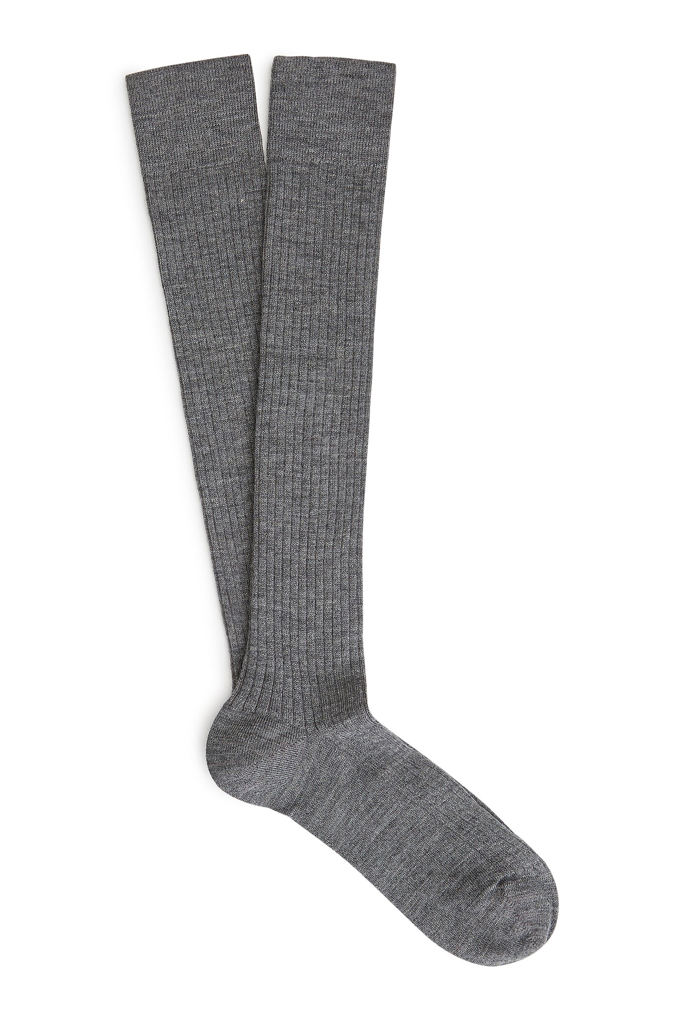 Mid Grey Long Lightweight Wool Socks