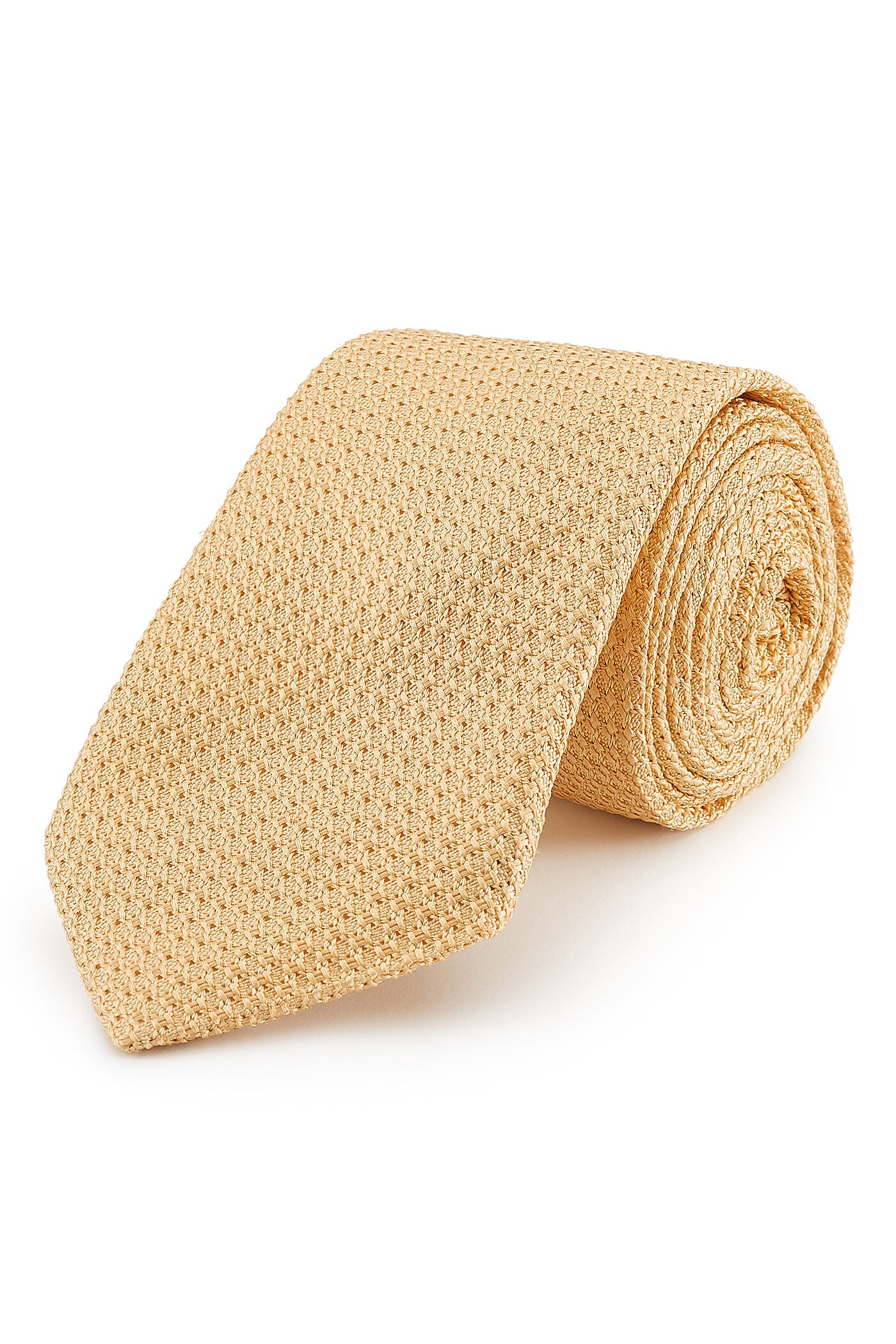 Yellow Large Weave Grenadine Silk Tie