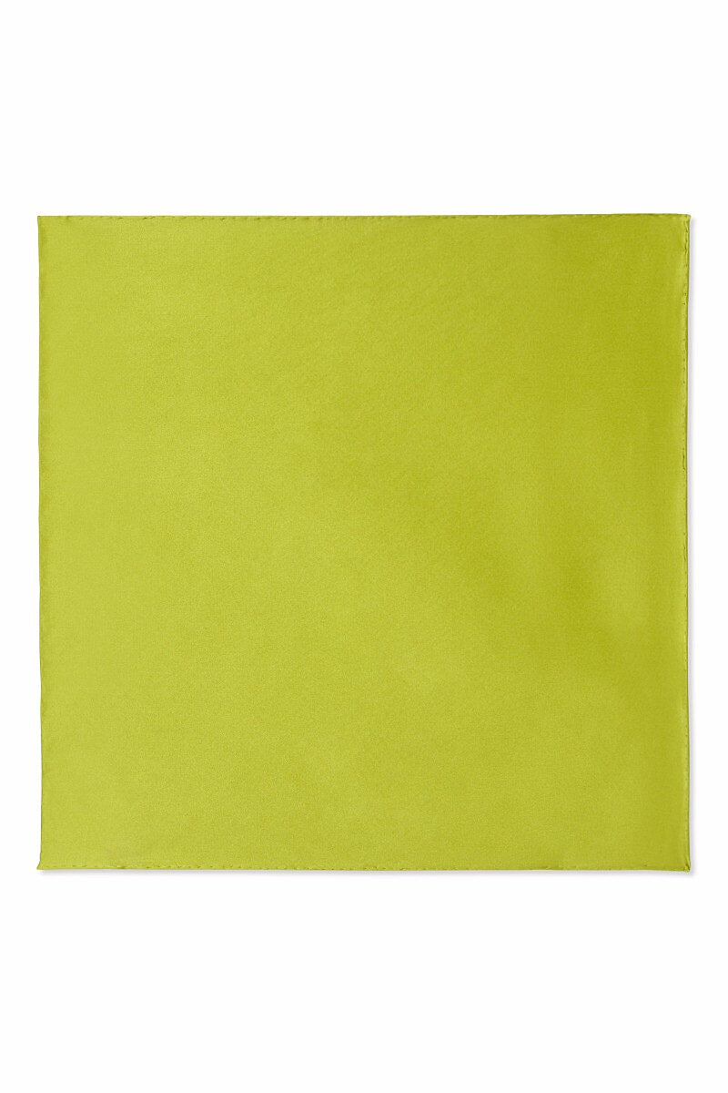 Lime Plain Silk Pocket Square