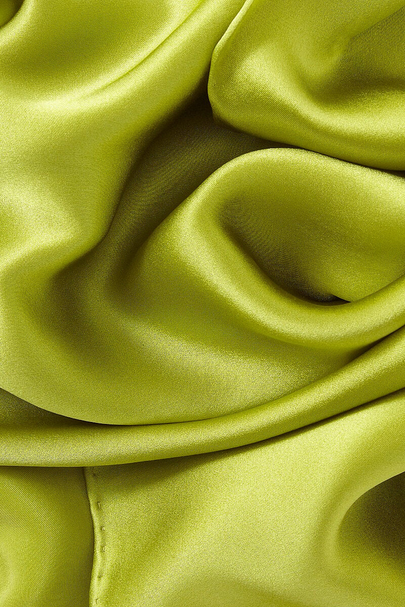 Lime Plain Silk Pocket Square