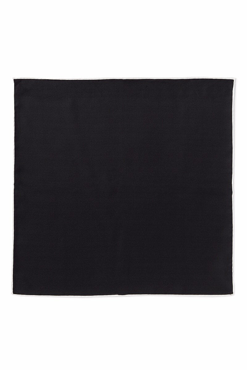 Black & White Shoestring Silk Pocket Square