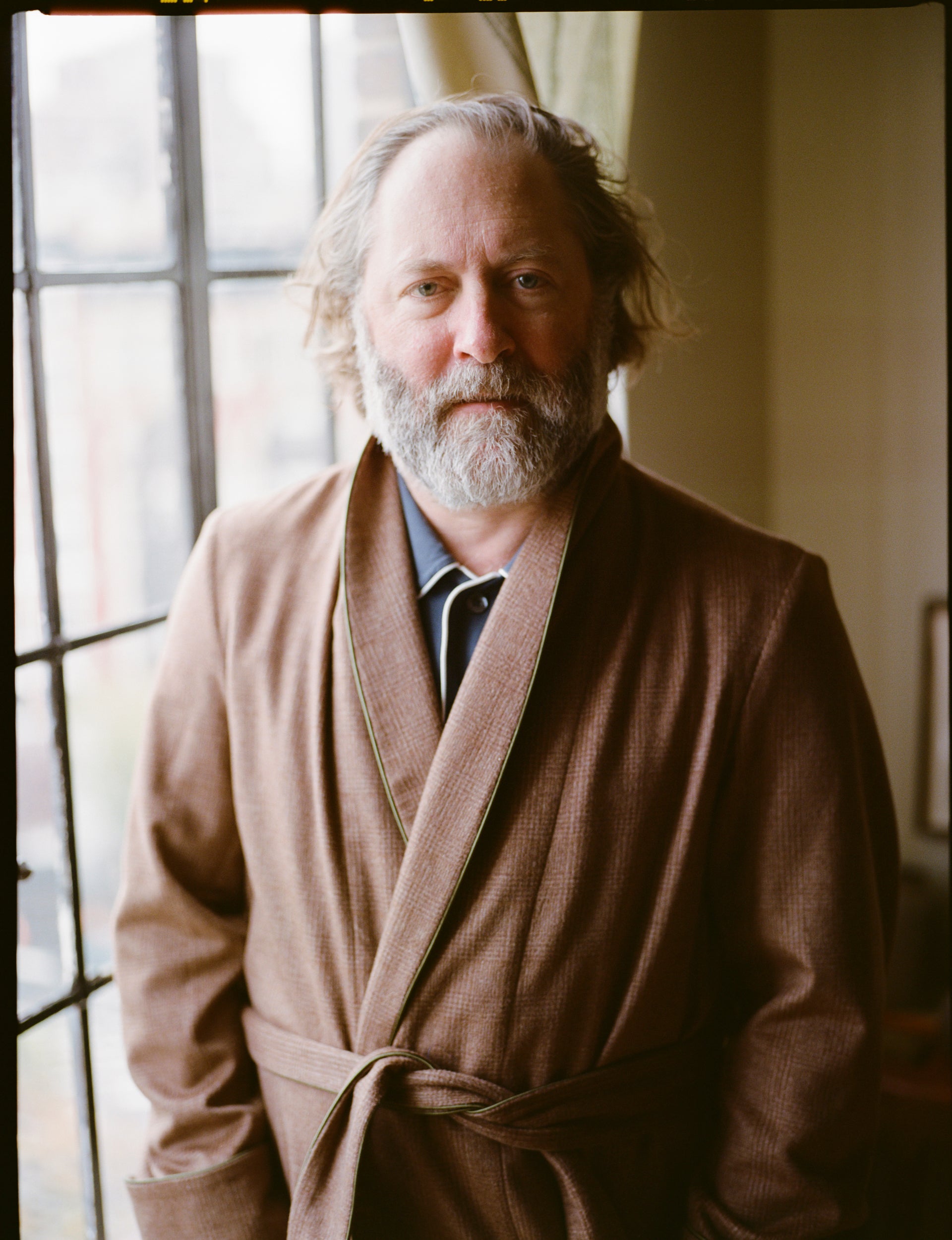 Brown & Green Cashmere Tweed Unlined Dressing Gown