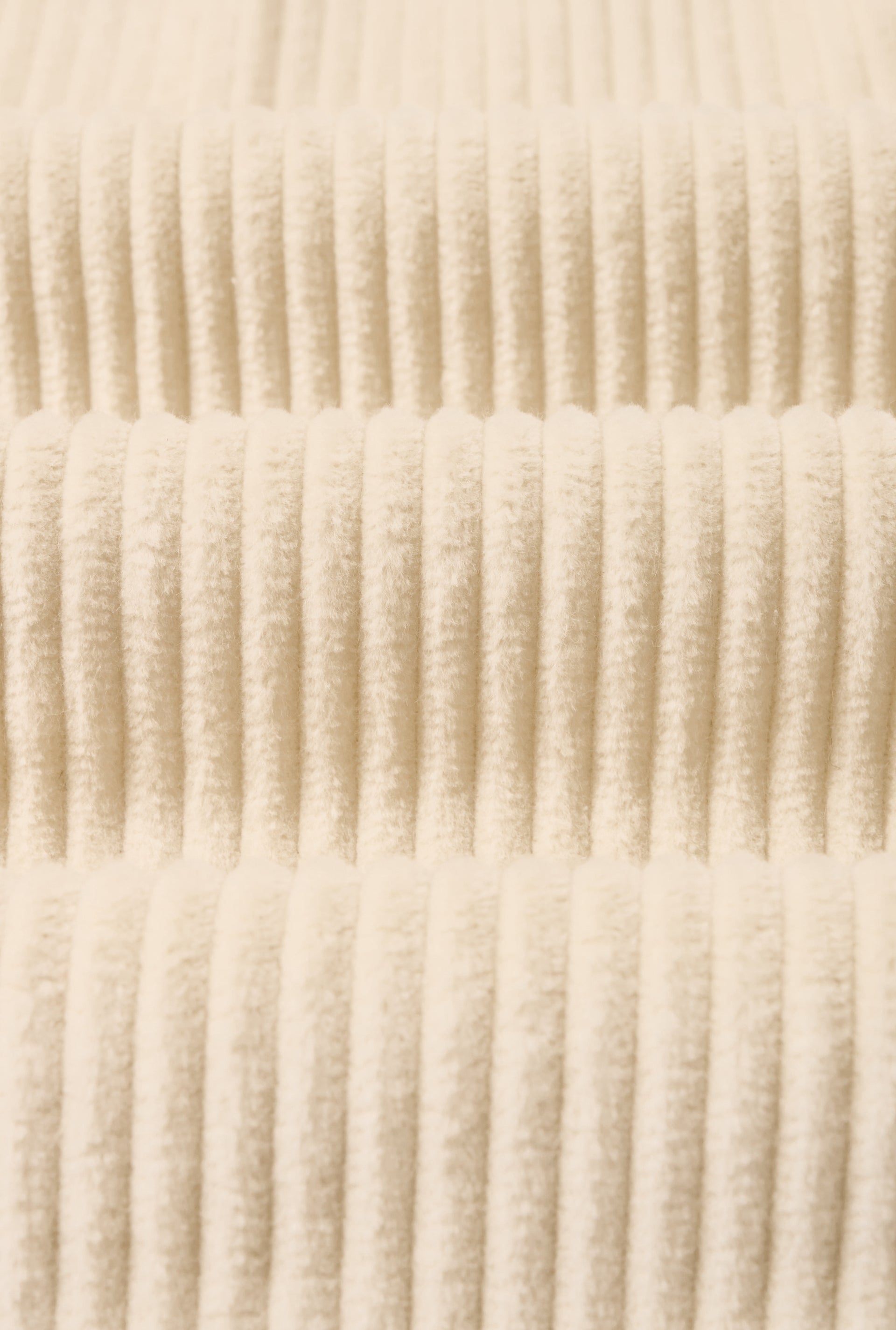 Cream Flat Front 5 Wale Corduroy Trousers