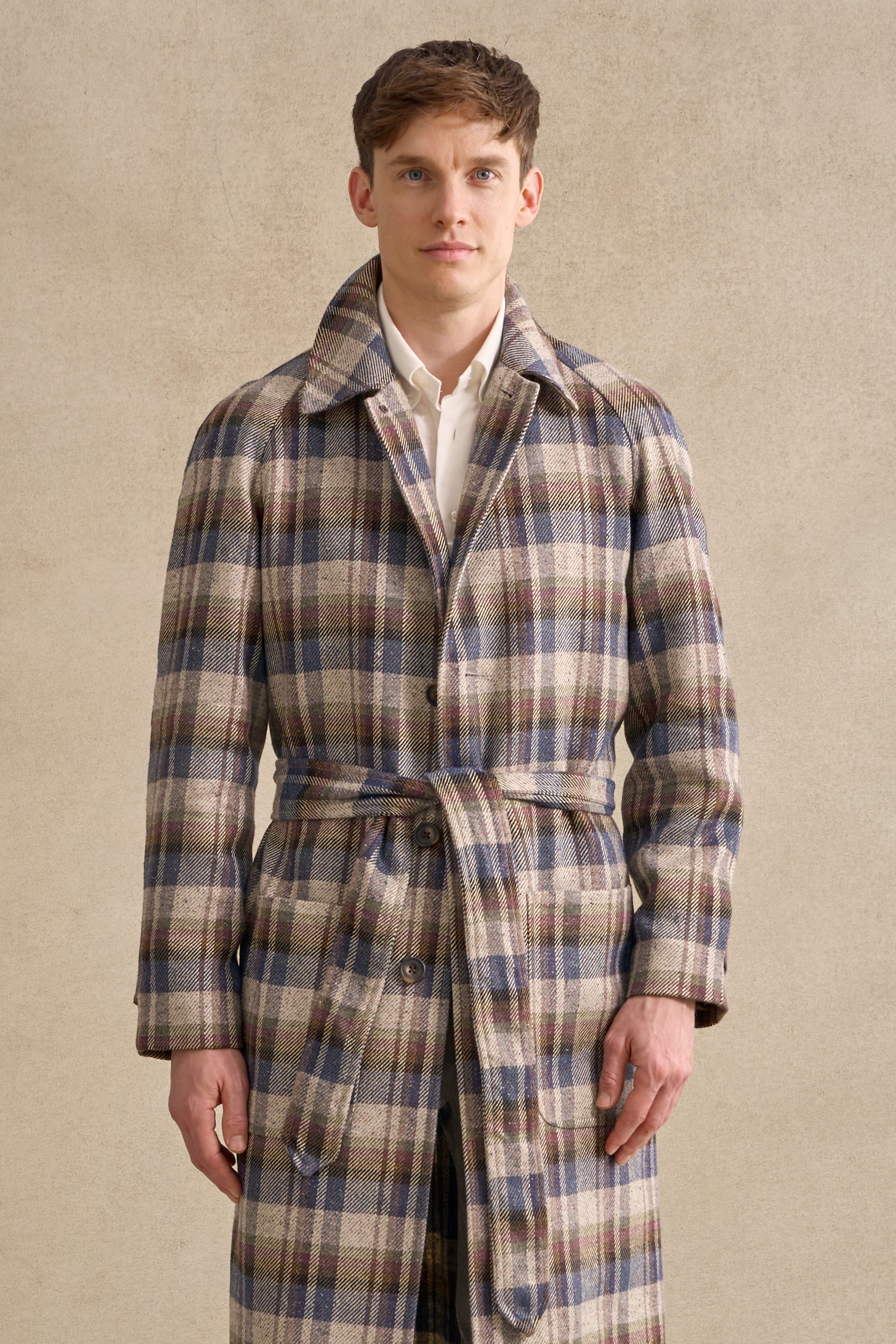Check Wrap Coat
