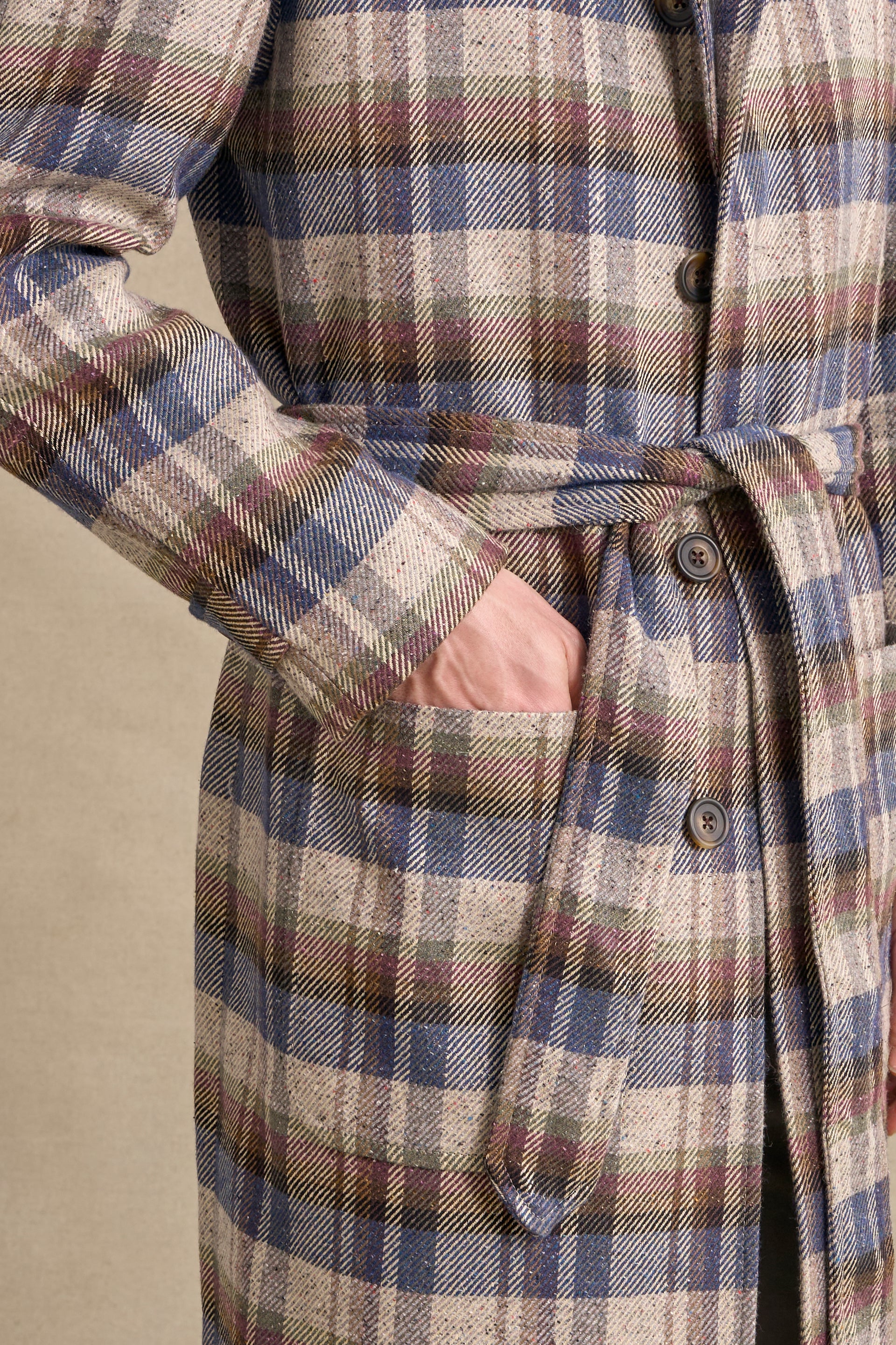 Check Wrap Coat