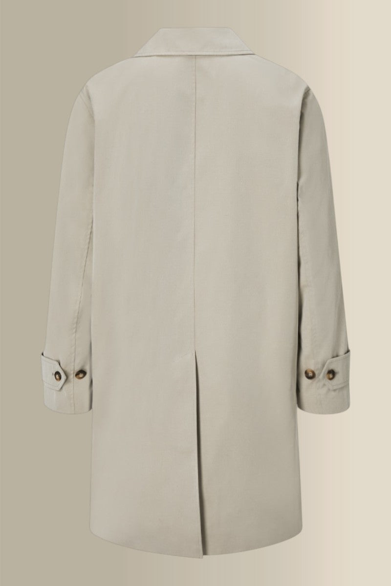 Stone Stripe Lined Rain Mac