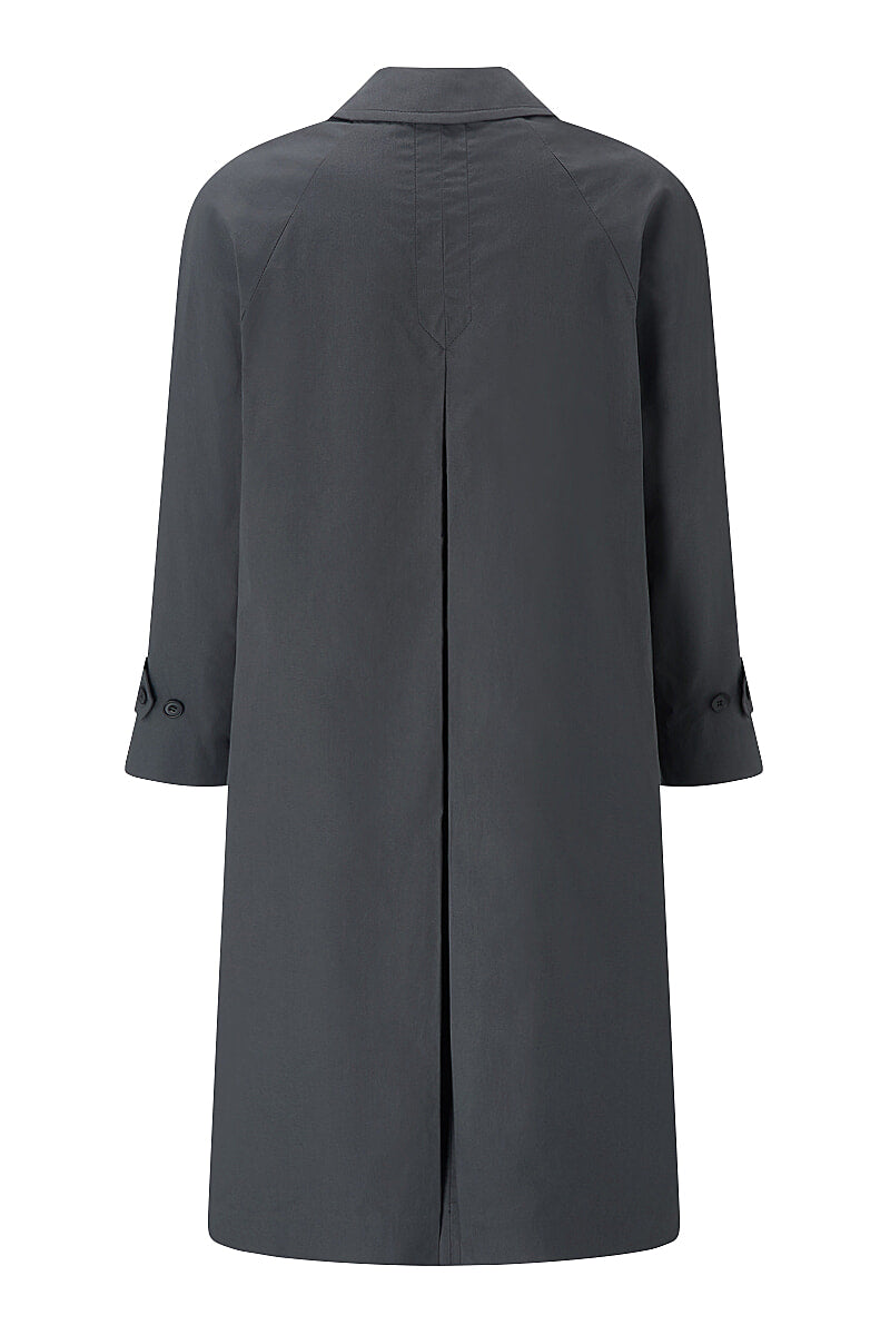 Grey Cotton Raglan Sleeve Overcoat