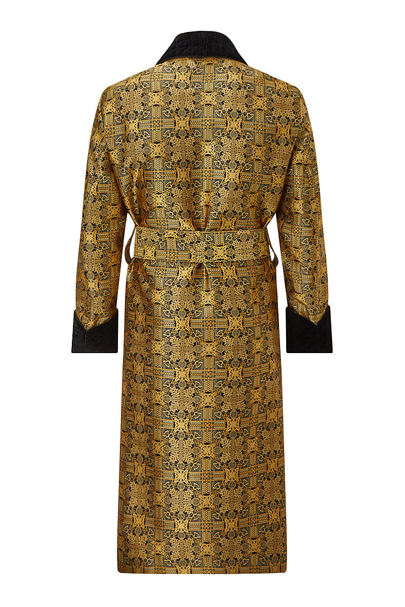 Rococo Lined Silk Dressing Gown, XS Rococo Lined Silk Dressing Gown, XS