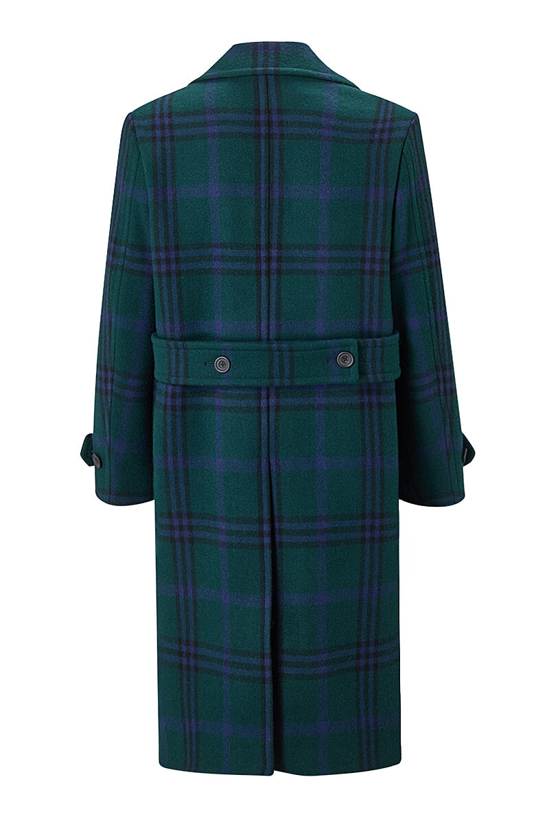 Black Watch Single Breasted Wool Coat