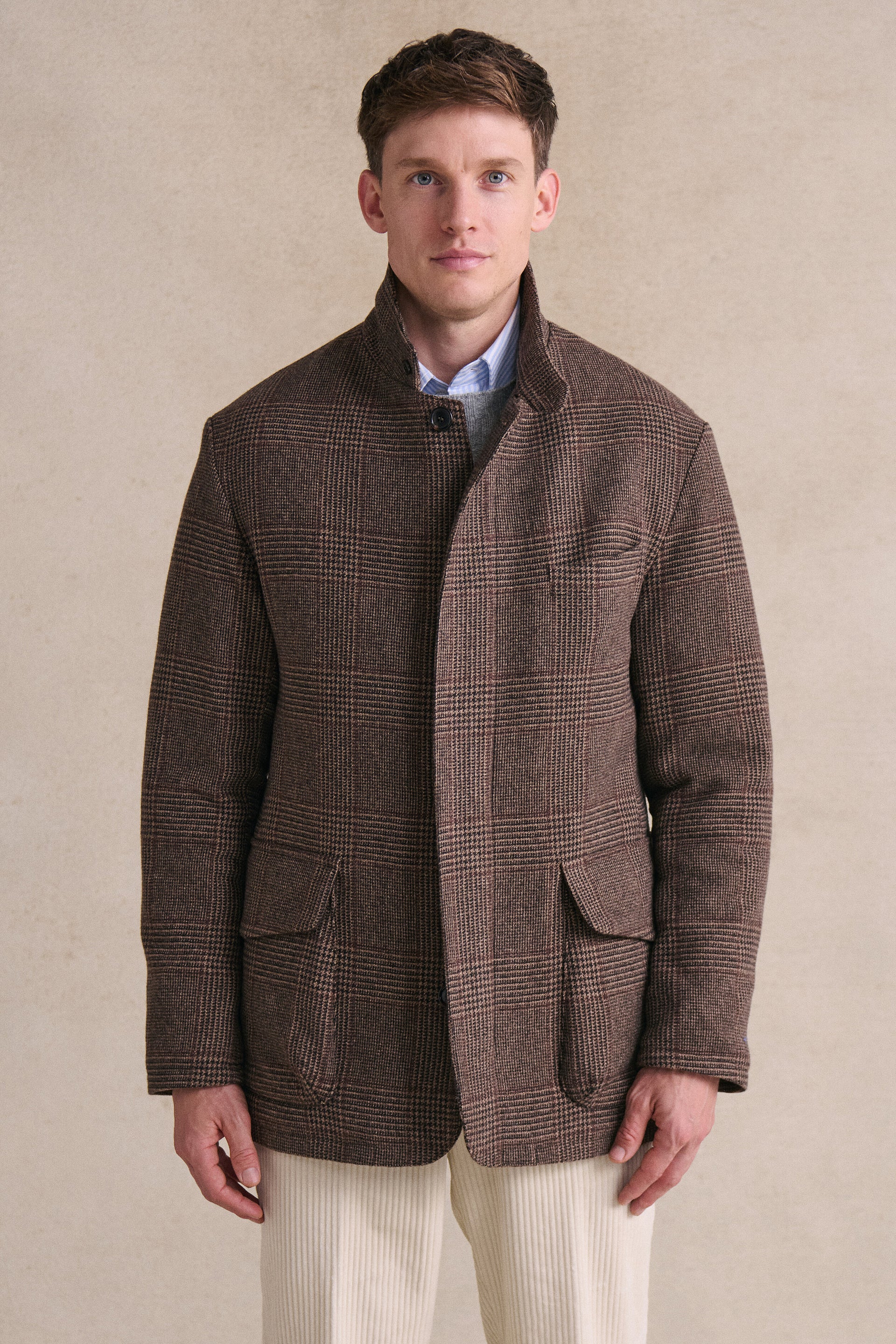 Brown Check Field Coat