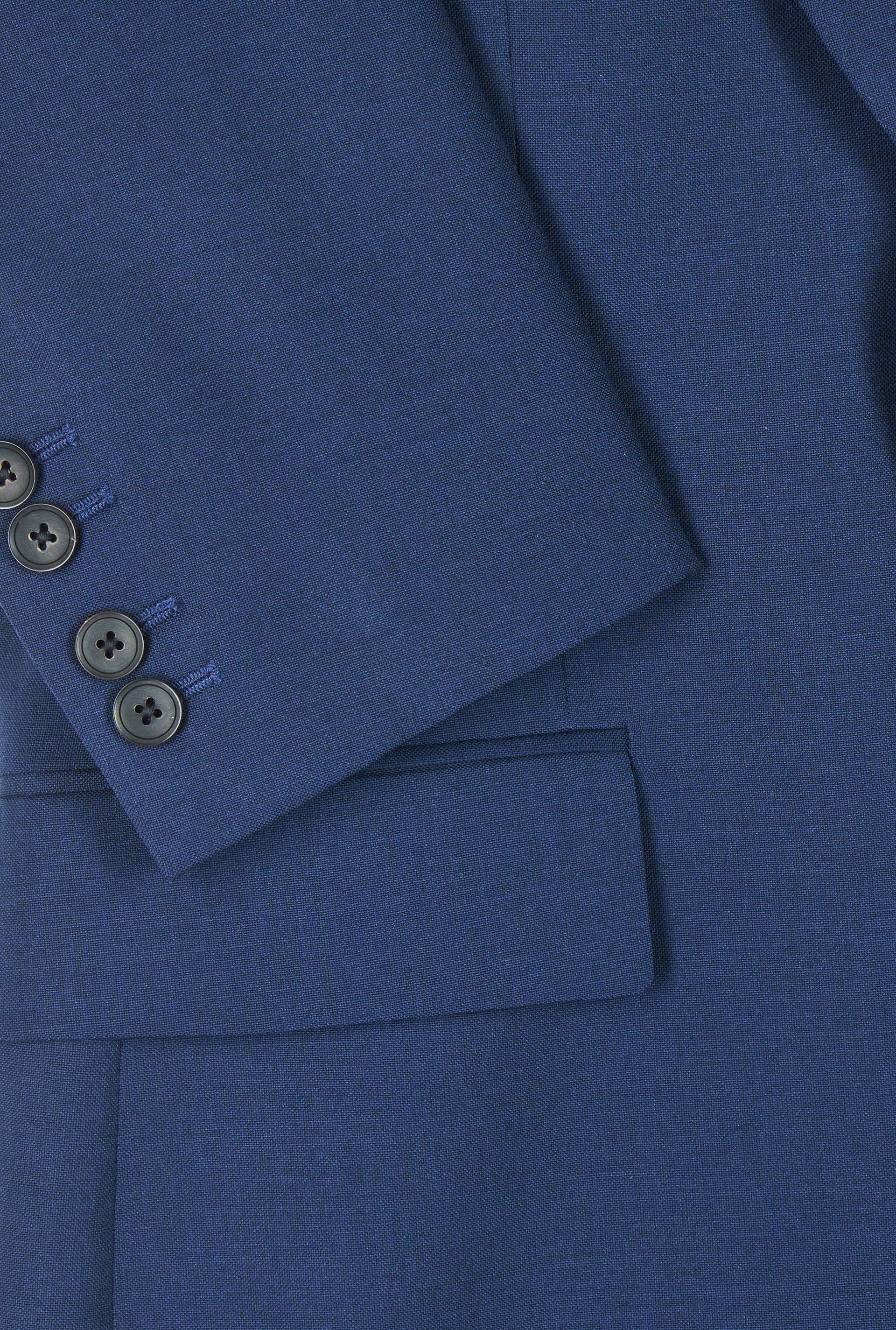 Navy Single Breasted Peak Lapel Wool & Mohair Jacket