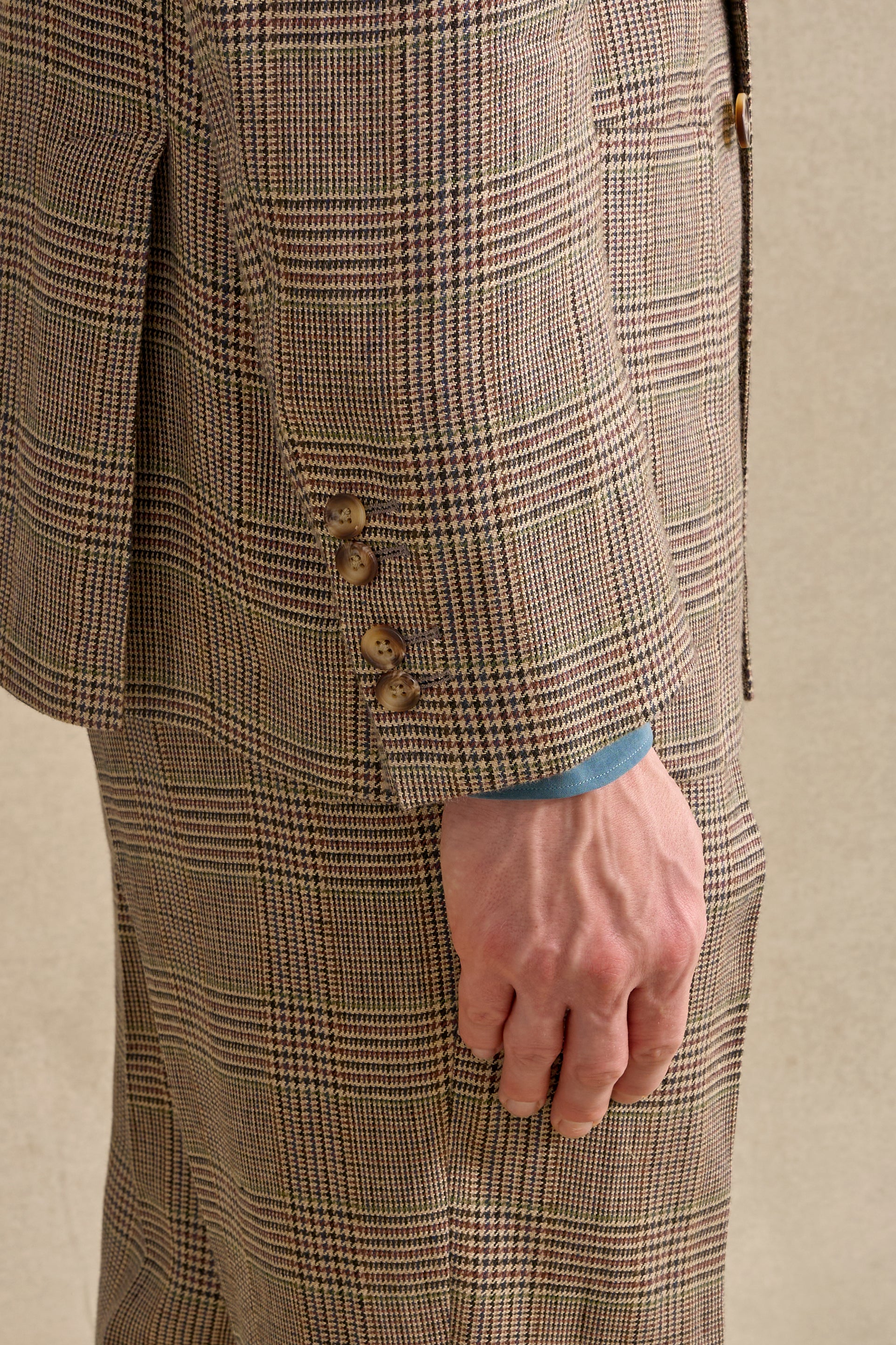 Blue & Brown Prince of Wales Double Breasted Jacket