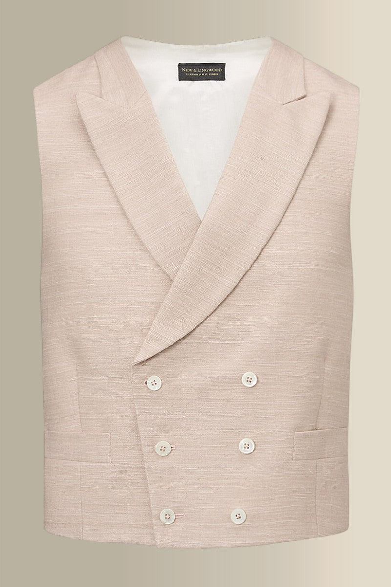 Pink Double Breasted Silk Waistcoat