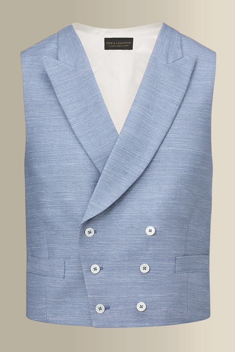 Sky Double Breasted Silk Waistcoat