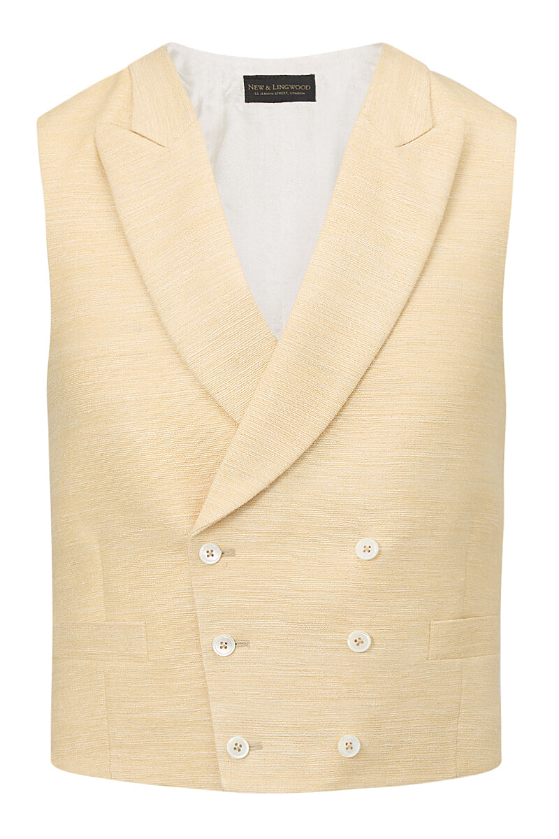 Yellow Double-Breasted Silk Waistcoat