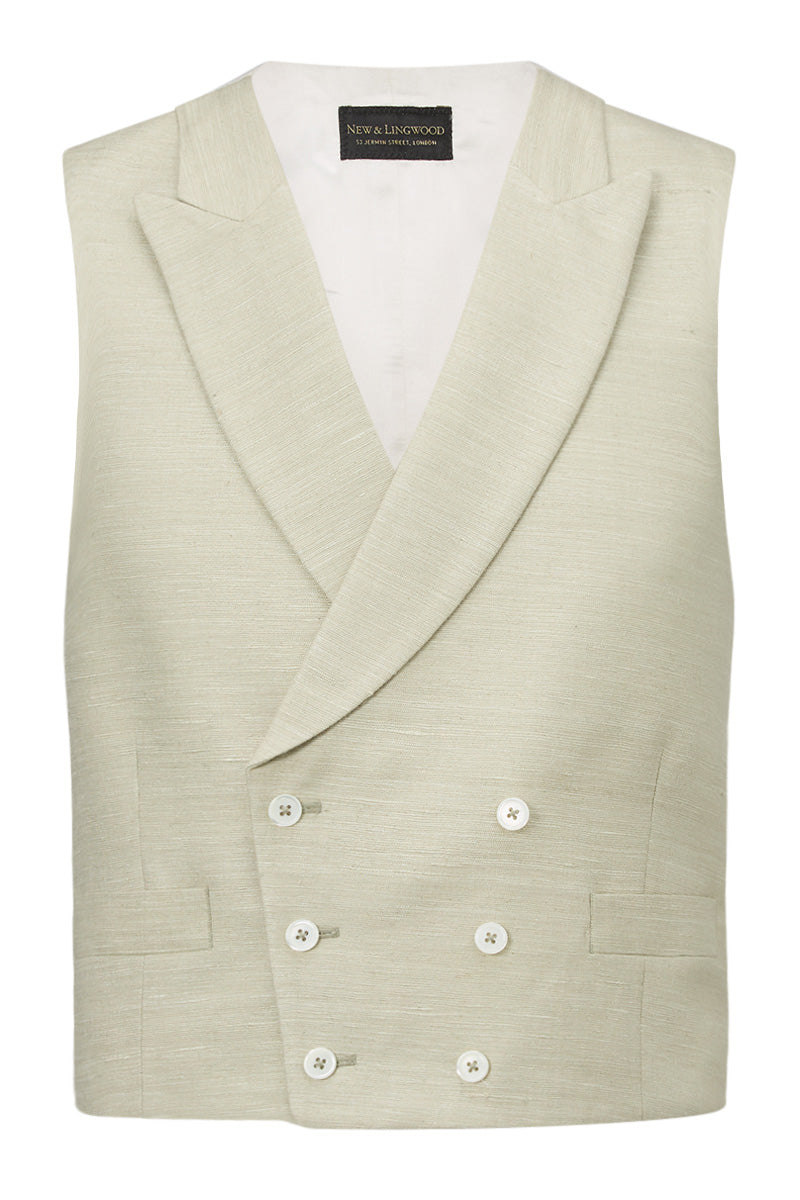 Green Double-Breasted Silk Waistcoat