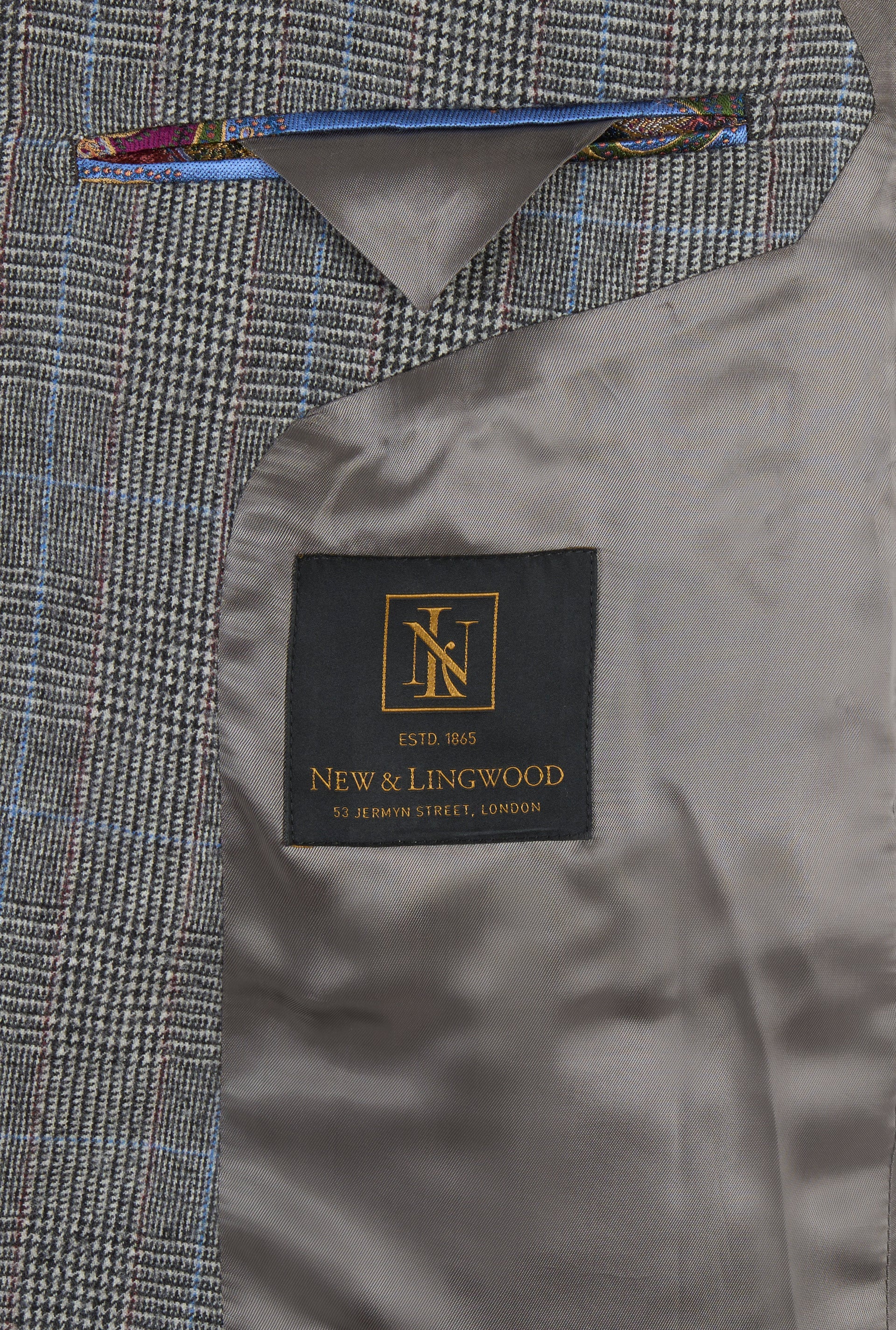 Grey Prince of Wales Check Single Breasted Jacket