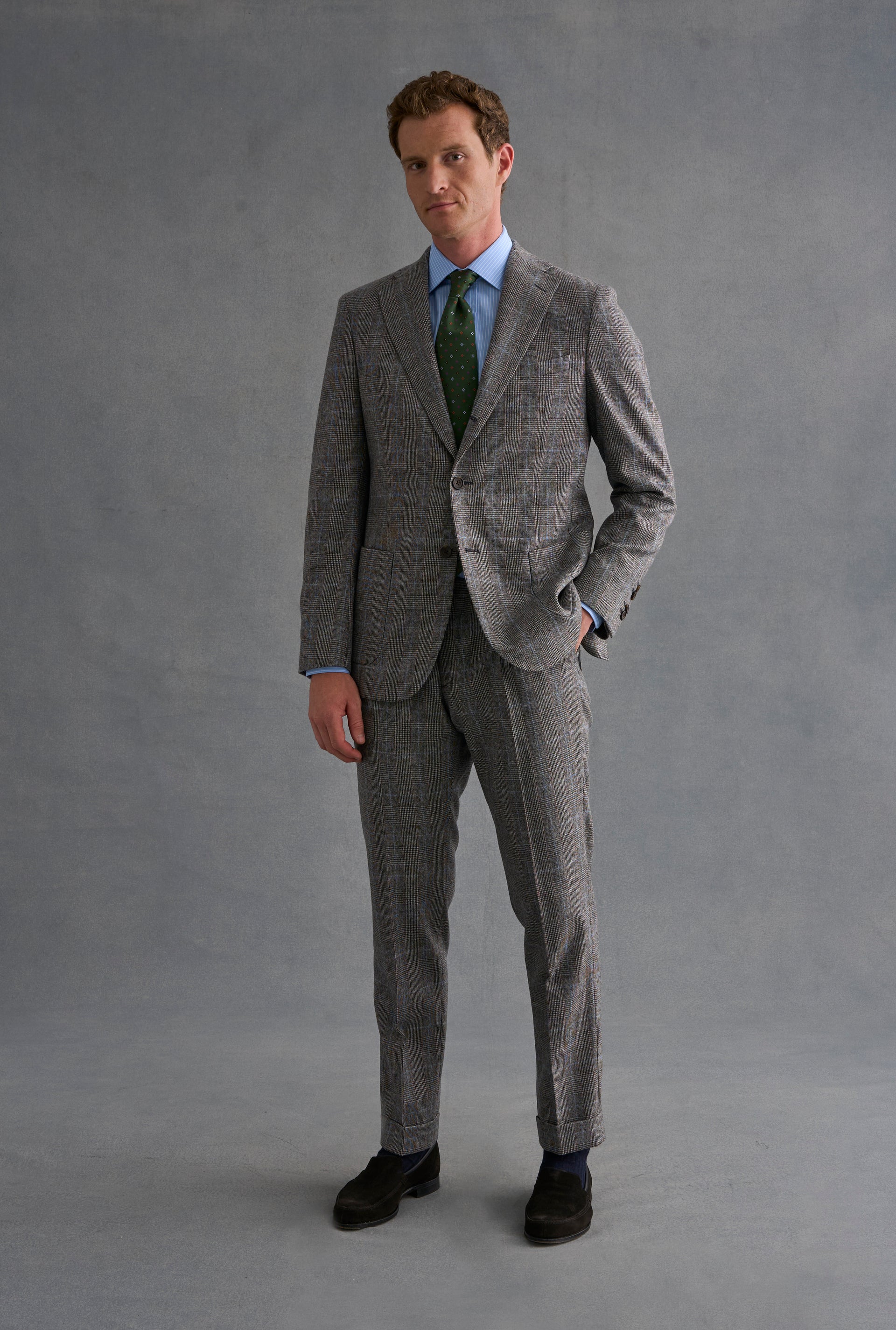 Grey Prince of Wales Check Single Breasted Jacket