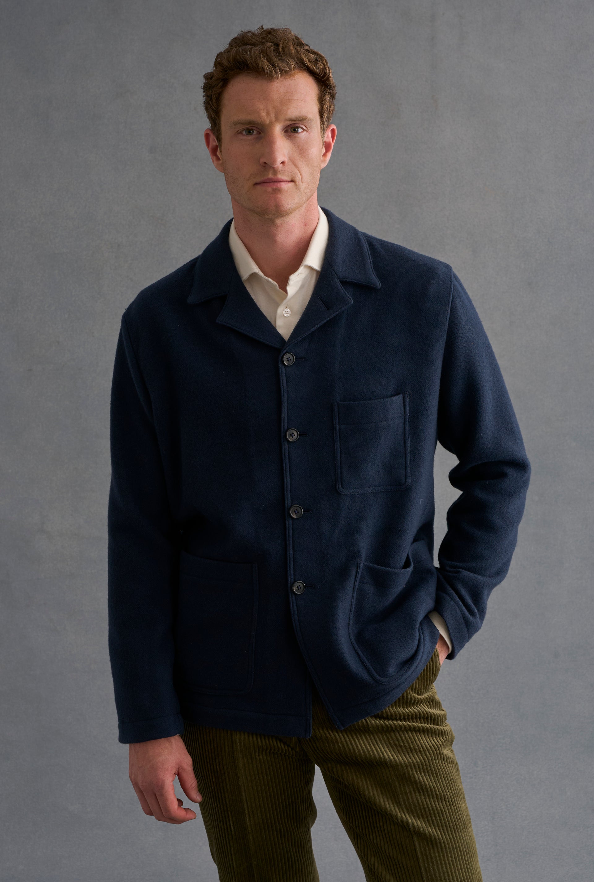 Navy Jersey Carpenter Jacket