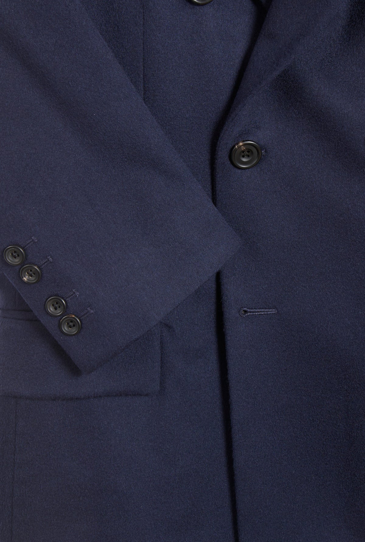 Navy Double Breasted House Cut Cashmere Jacket