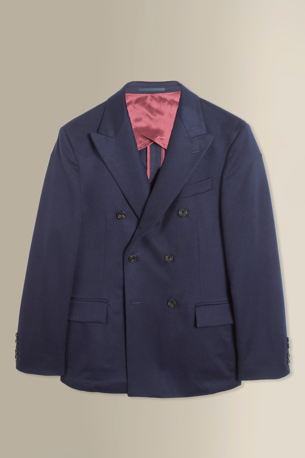 Navy Double Breasted House Cut Cashmere Jacket