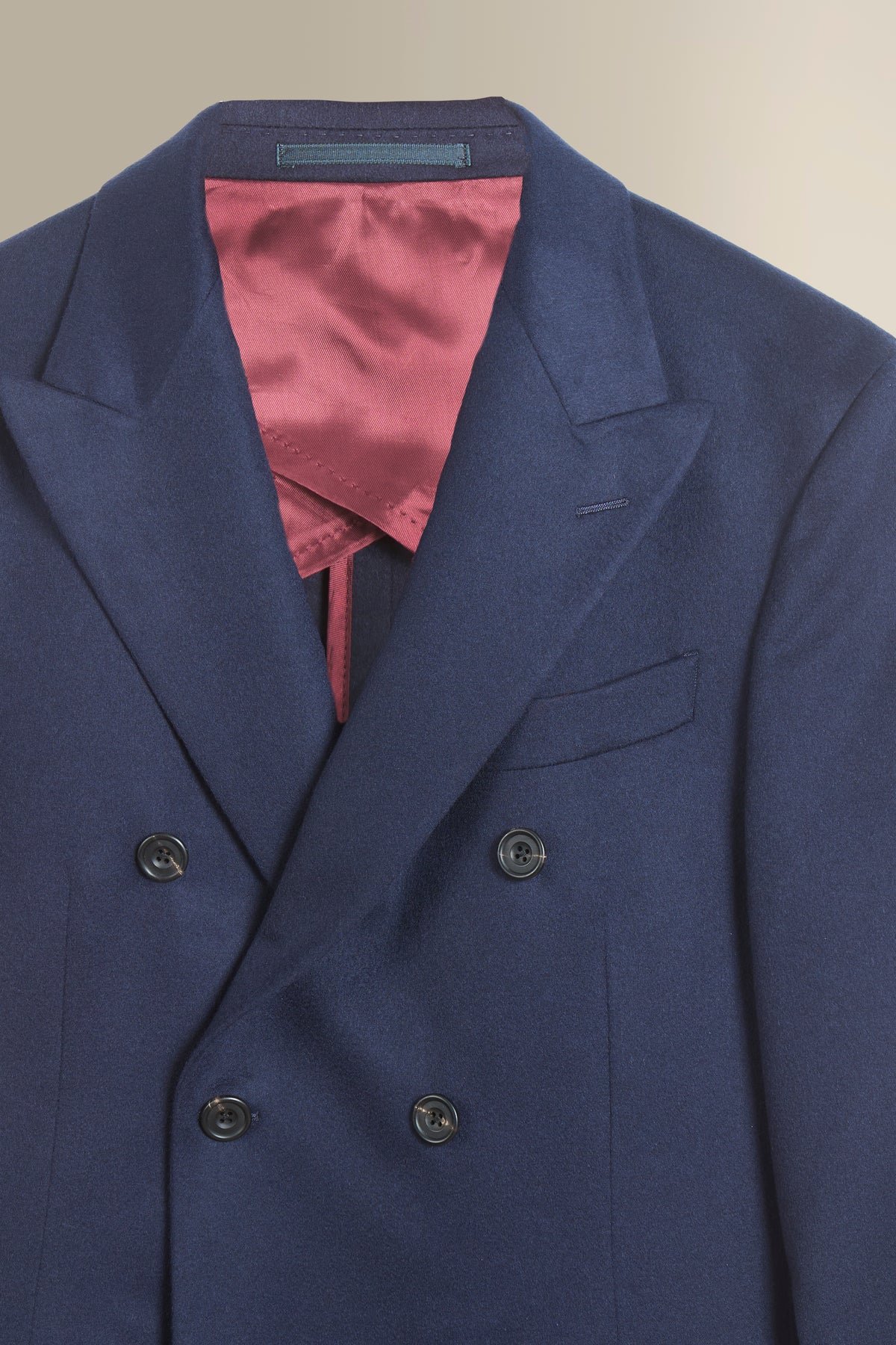 Navy Double Breasted House Cut Cashmere Jacket