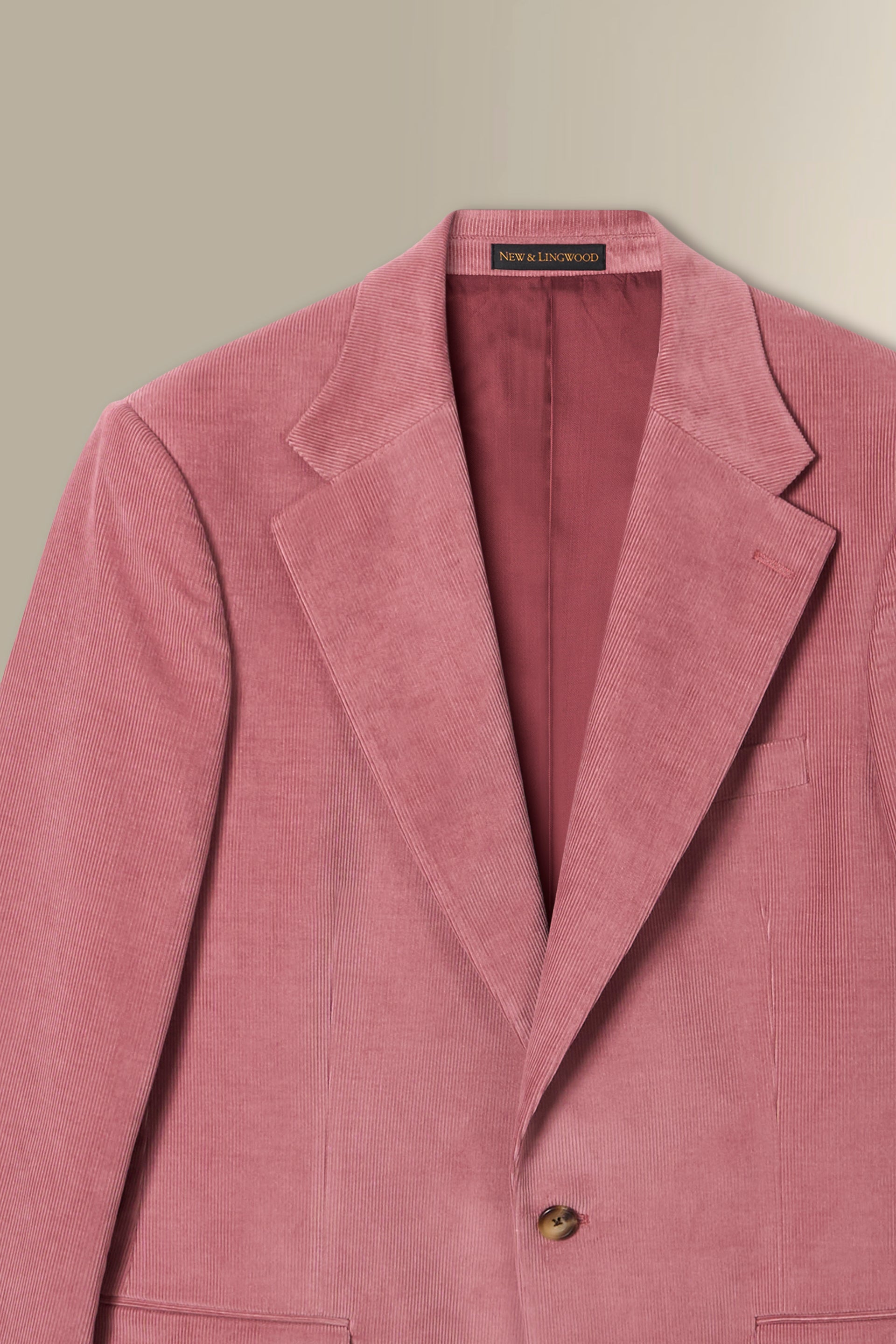 Pink Single Breasted 14 Wale Corduroy House Cut Blazer