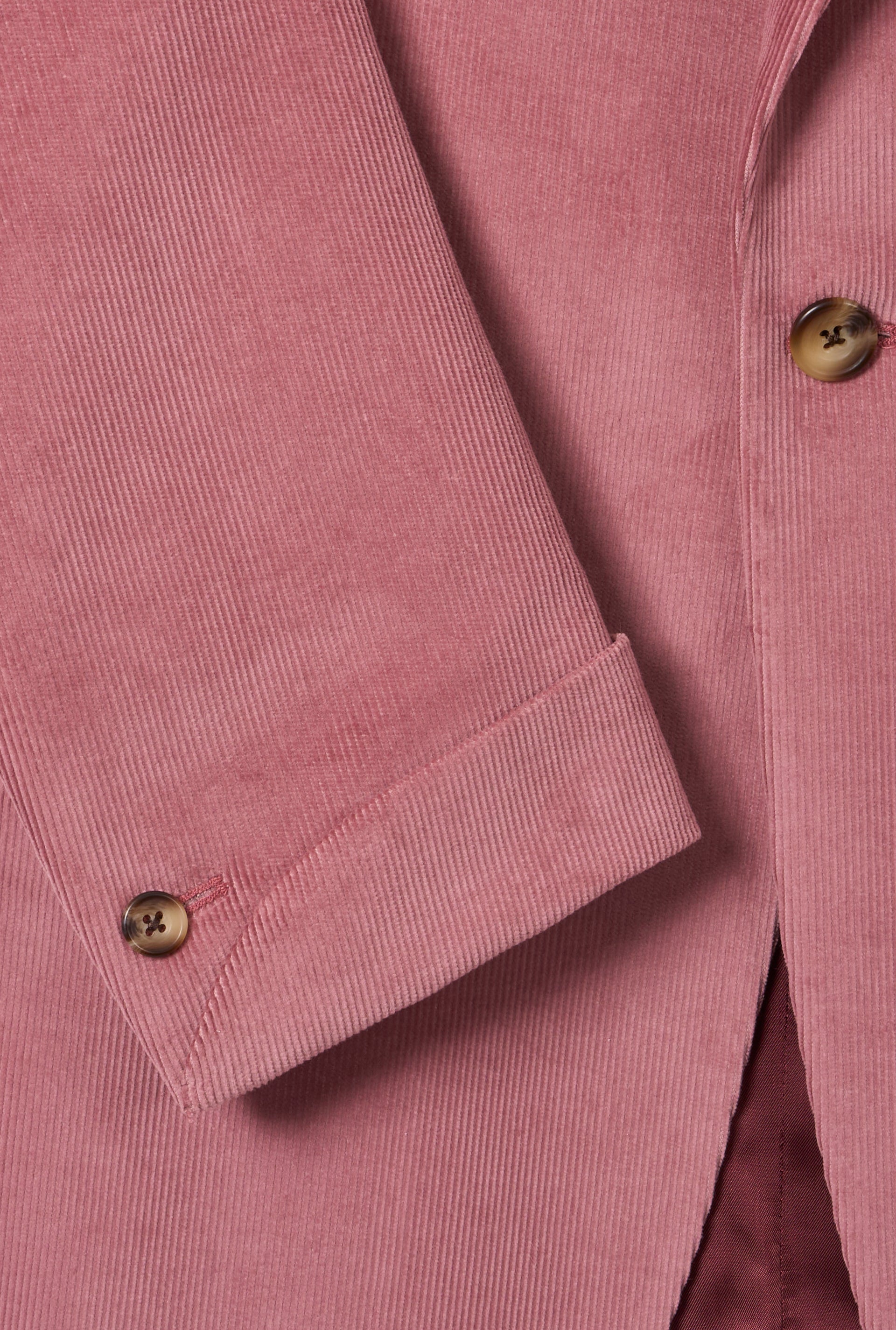 Pink Single Breasted 14 Wale Corduroy House Cut Blazer
