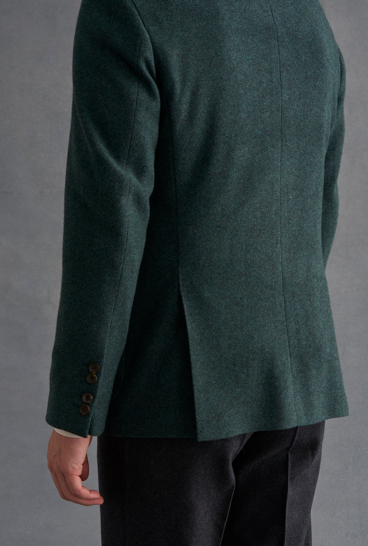 Green Single Breasted Cashmere Jersey Jacket